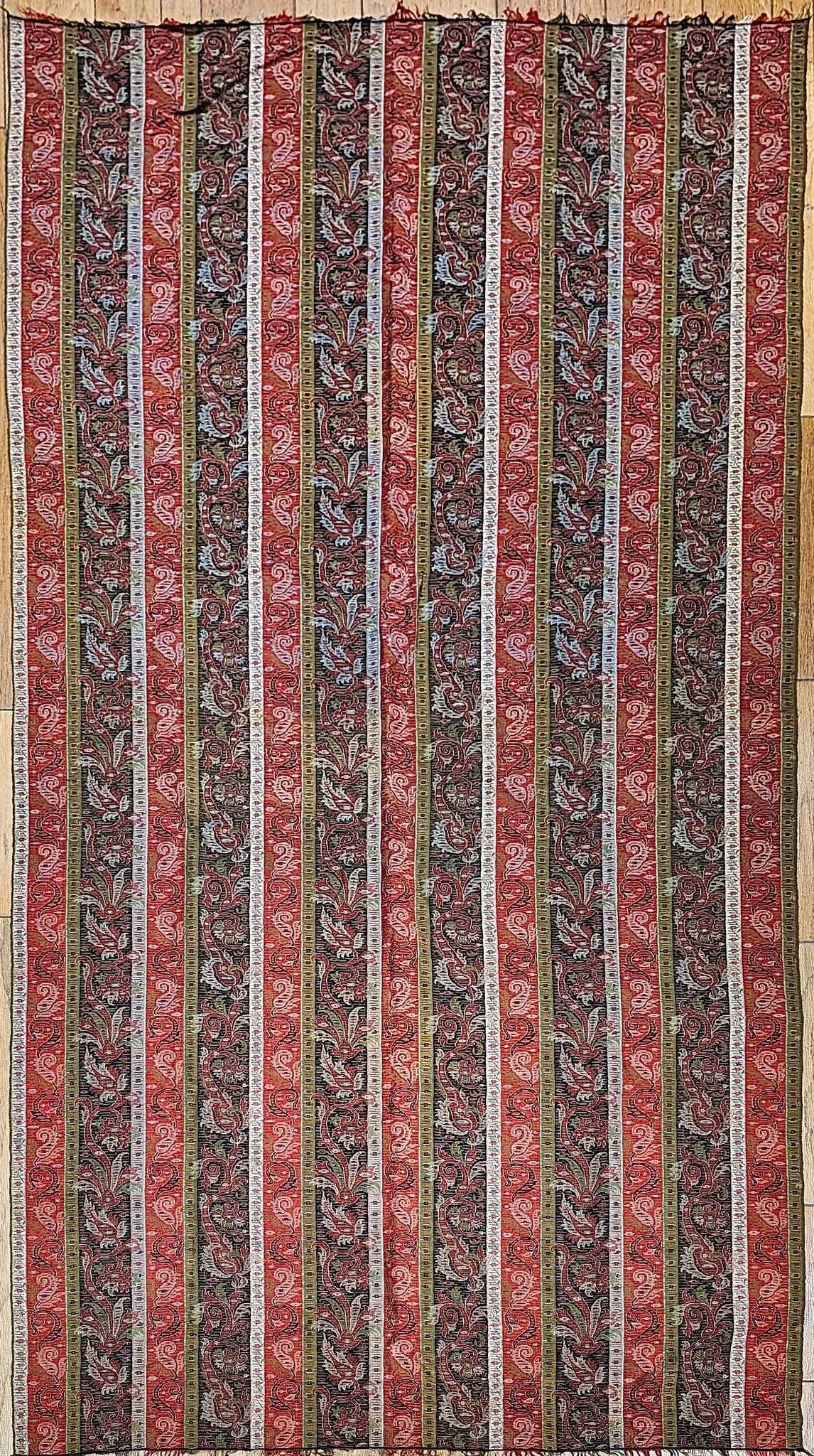 Mid-19th Century Hand-Woven Kashmiri Paisley Shawl, Wool, India - 4