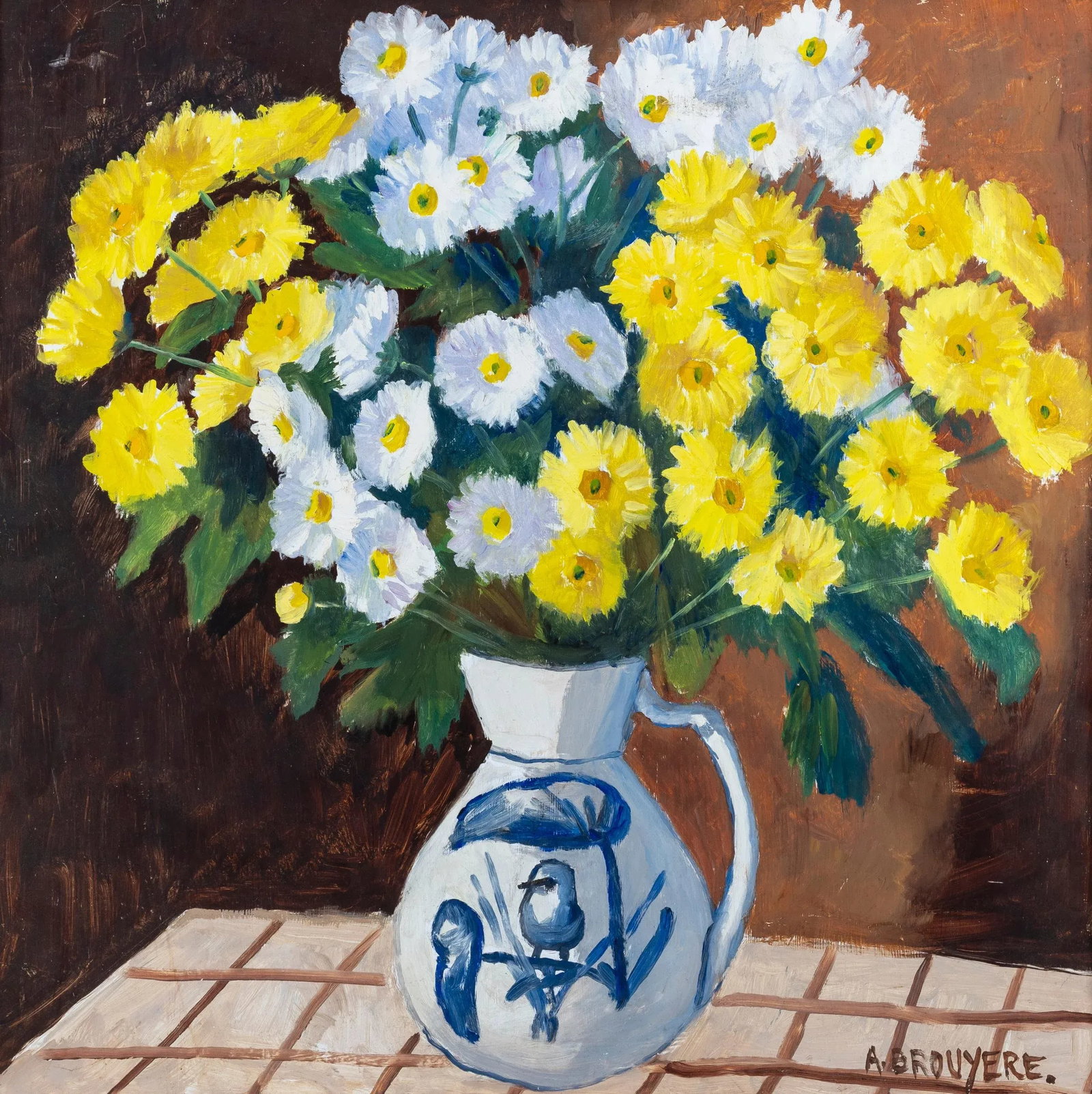 1950s Framed Oil Painting of Daisies From the South of France - 2