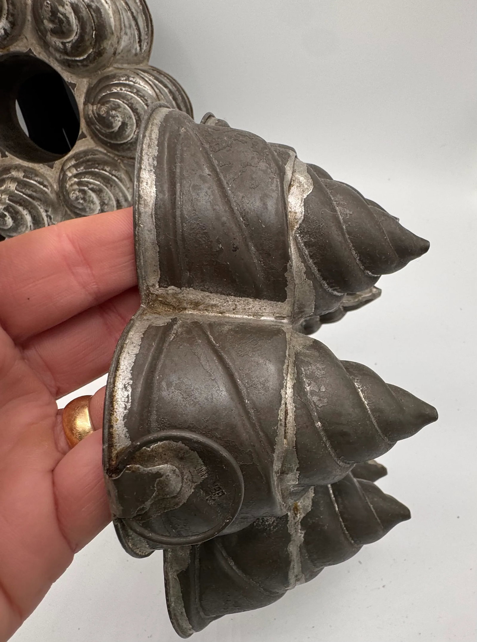 Pair of Vintage Tin Swirl Shaped Food Molds - 4