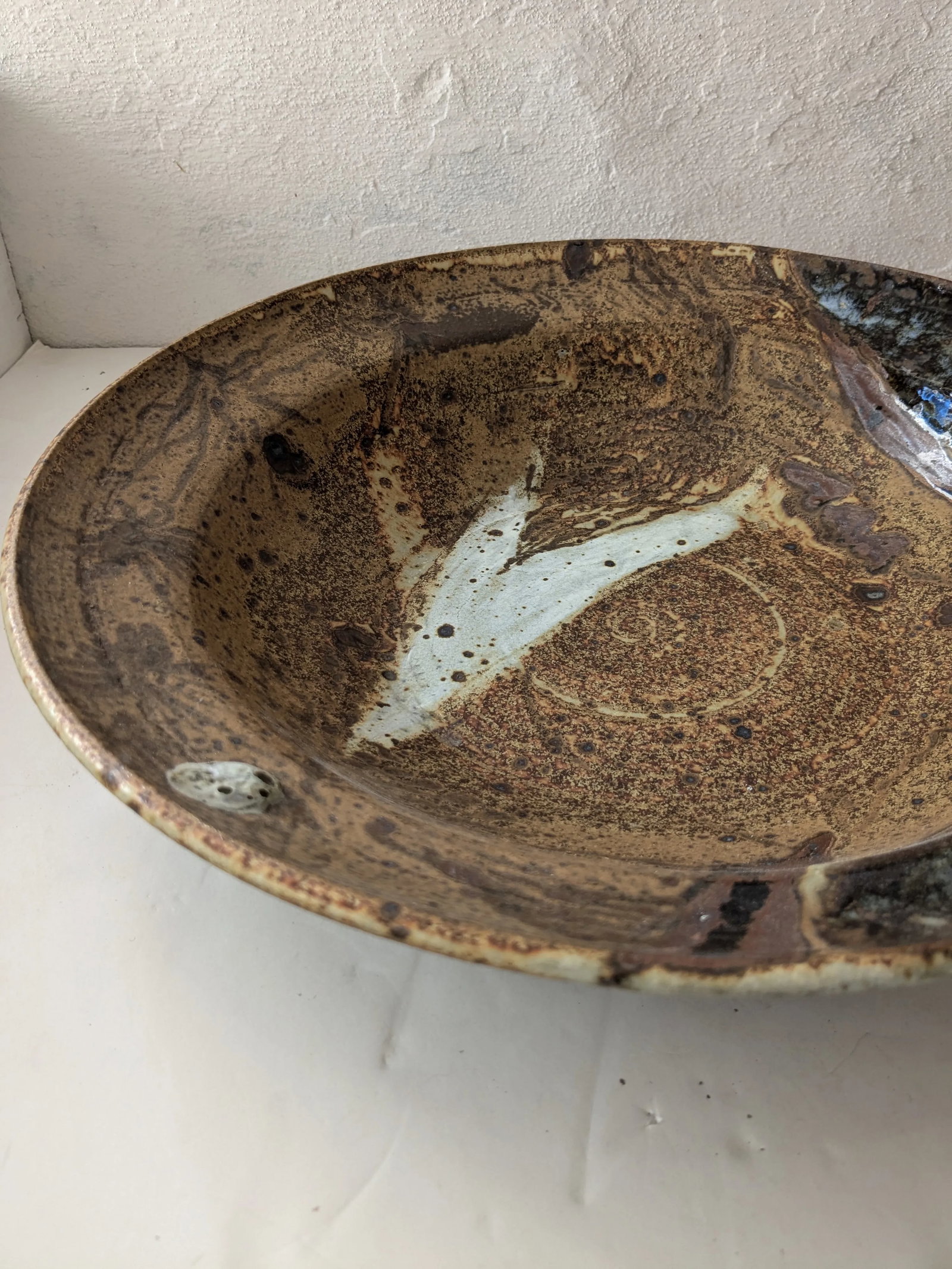 Late 20th Century Large Studio Pottery Display Bowl- Signed - 6