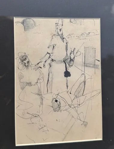 Framed William Oberman Abstract Pen and Ink - 3