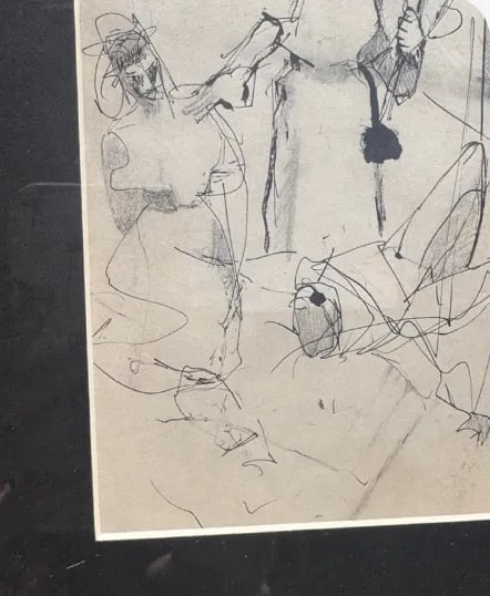 Framed William Oberman Abstract Pen and Ink - 4