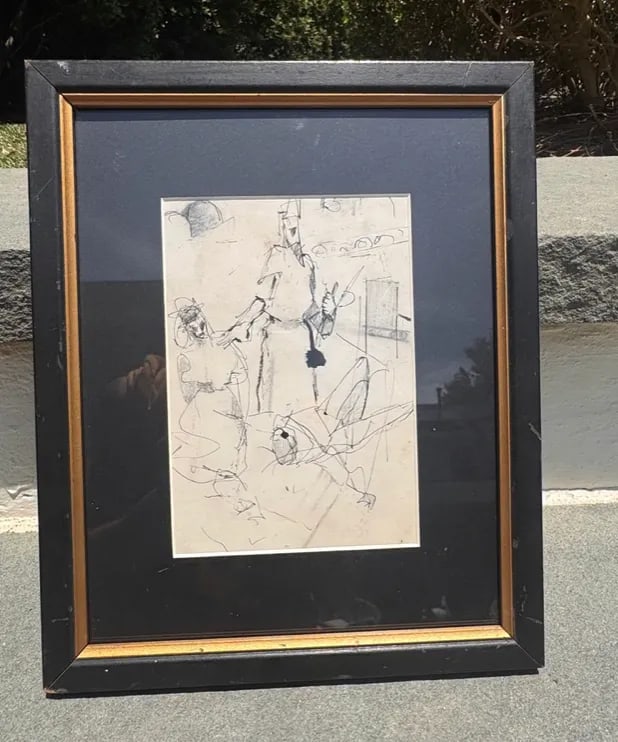 Framed William Oberman Abstract Pen and Ink - 6