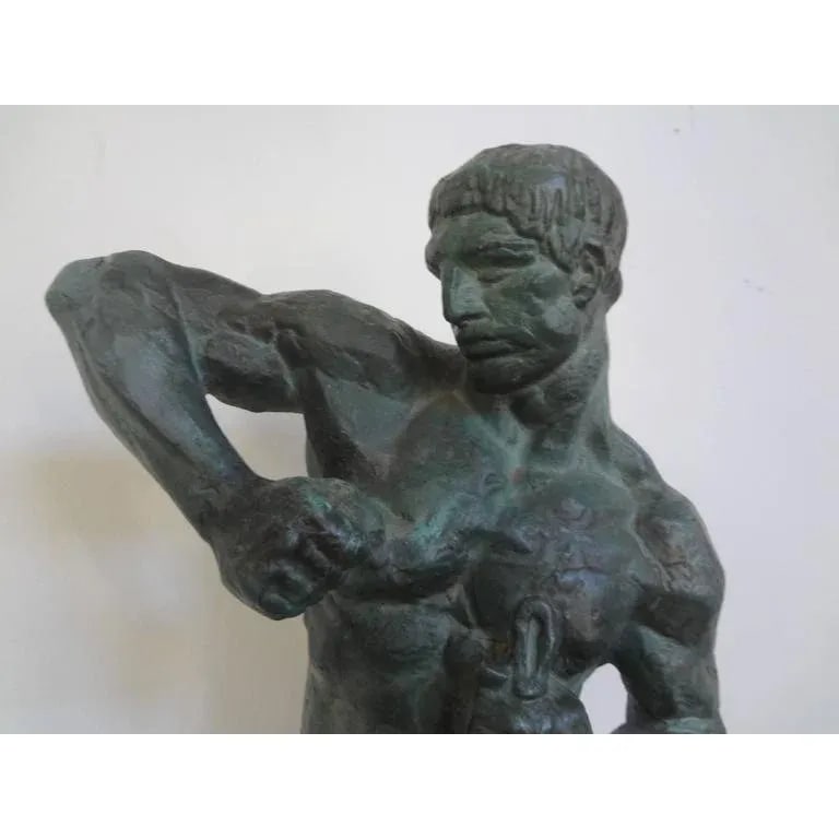 1930's French Art Deco Terracotta Sculpture, Signed Bargas - 3