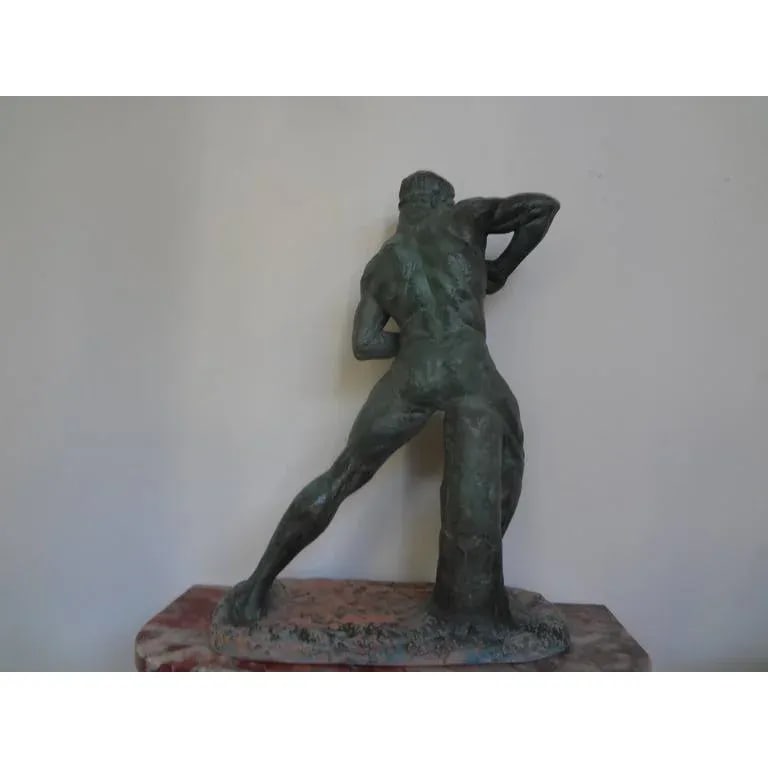 1930's French Art Deco Terracotta Sculpture, Signed Bargas - 5