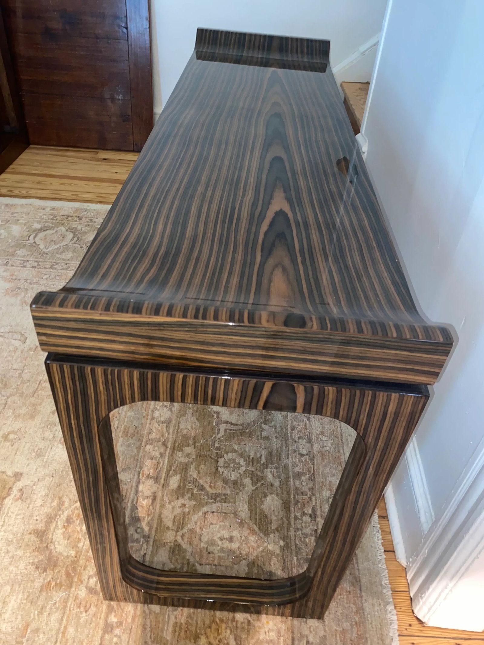 Art Deco Macassar Veneer Lacquered Console - 3