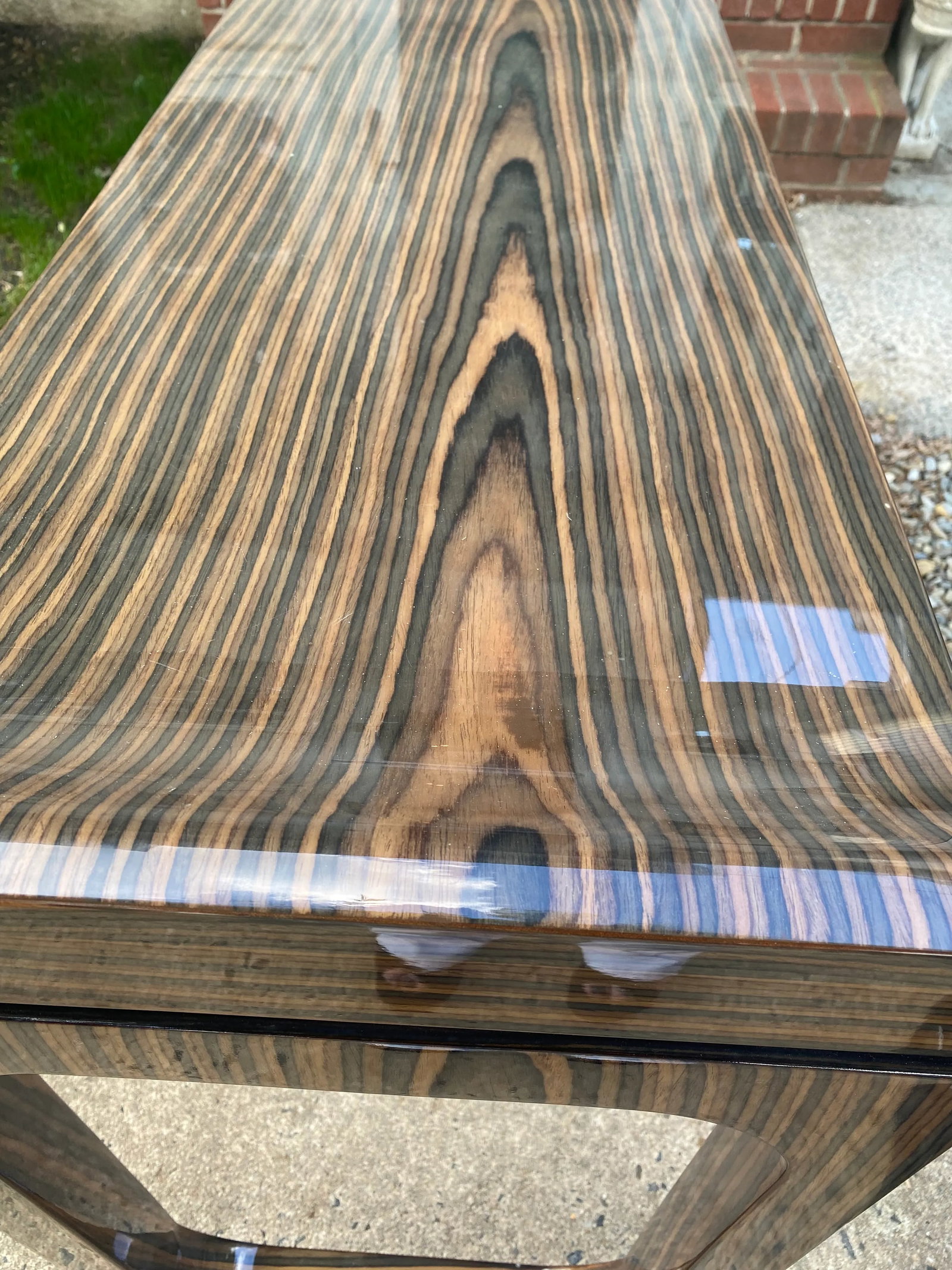 Art Deco Macassar Veneer Lacquered Console - 5