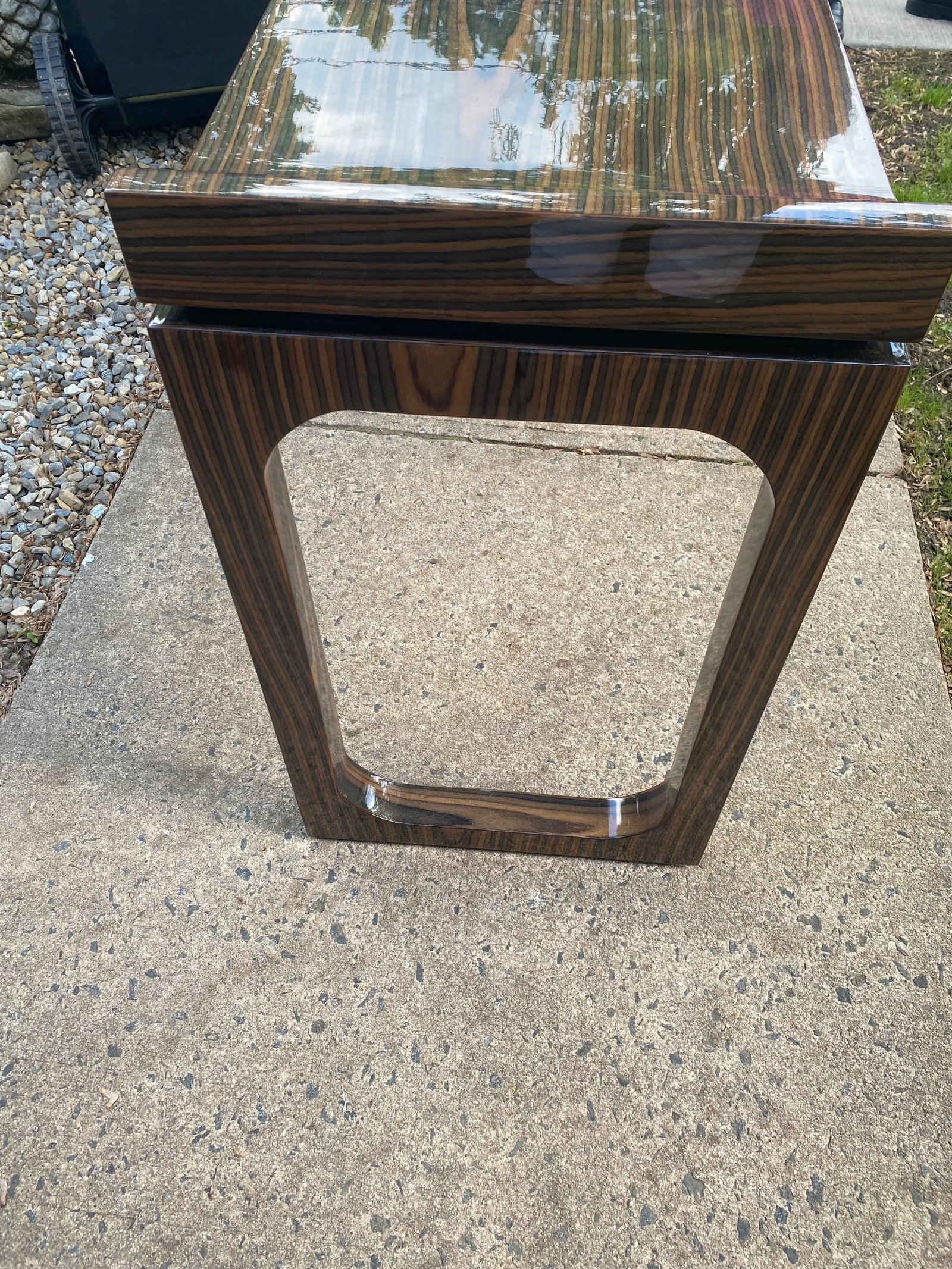 Art Deco Macassar Veneer Lacquered Console - 6