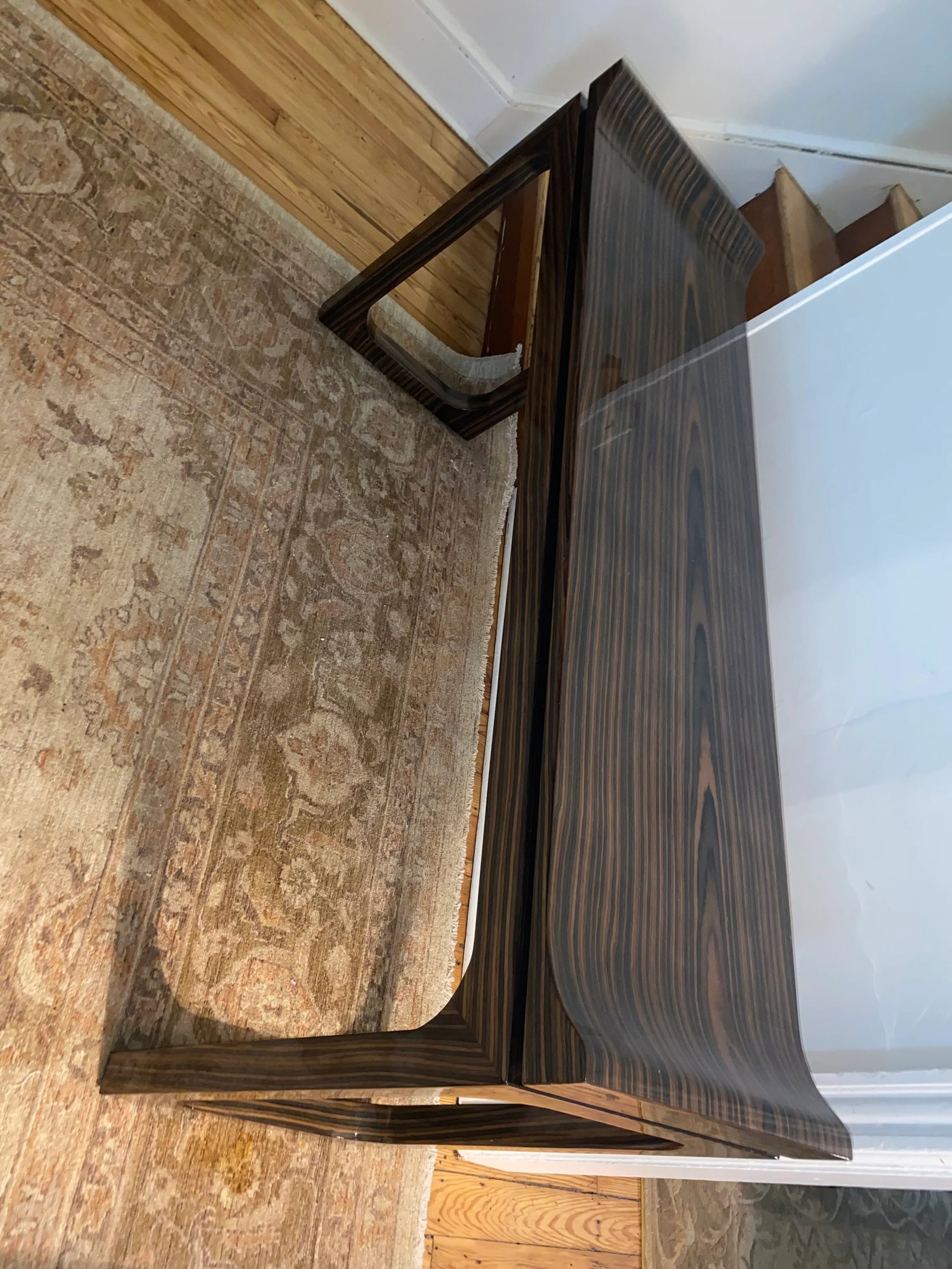 Art Deco Macassar Veneer Lacquered Console - 8