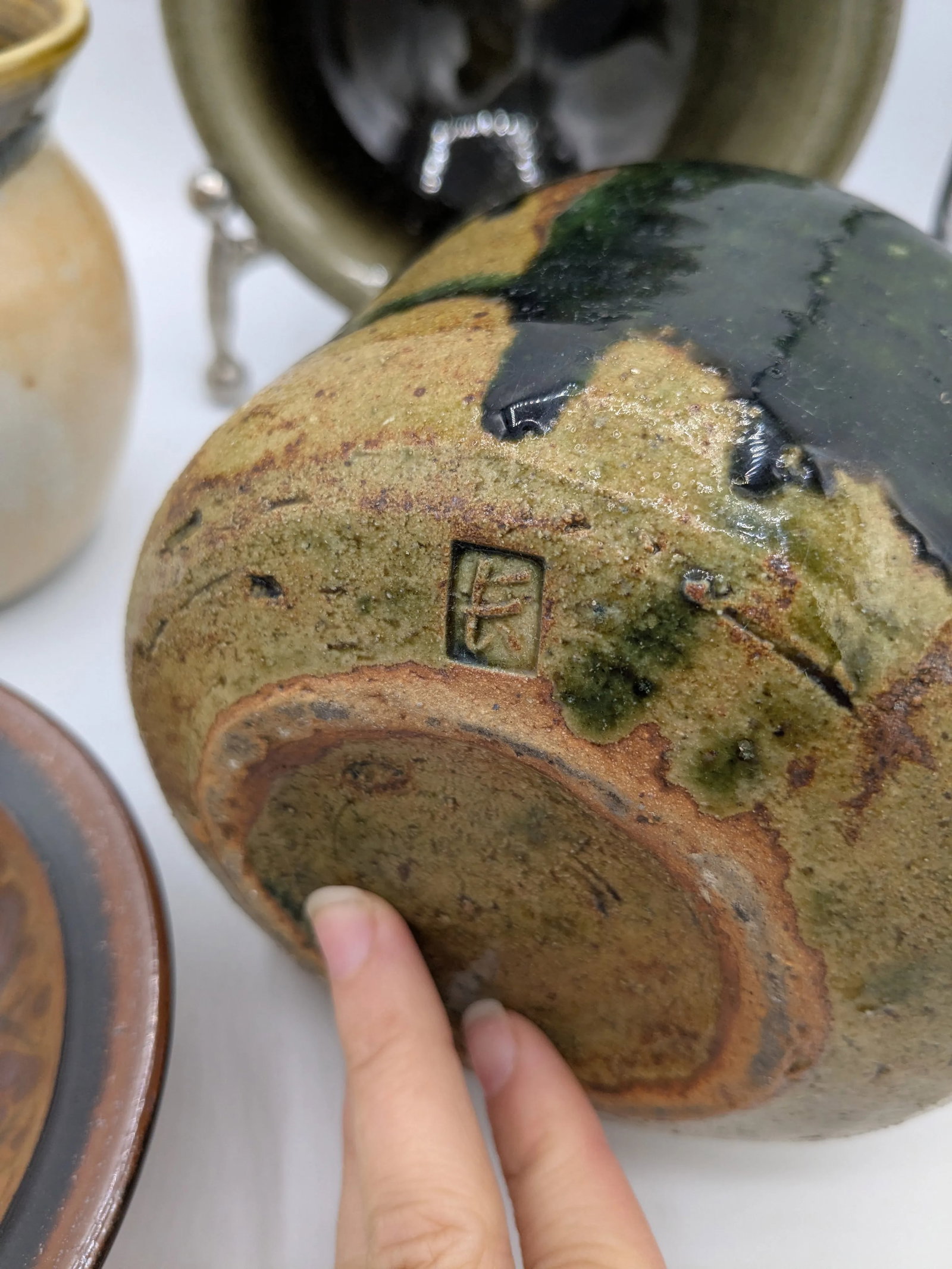 Mid 20th Century Group of 4 Earth Toned Studio Pottery Dishes - 11