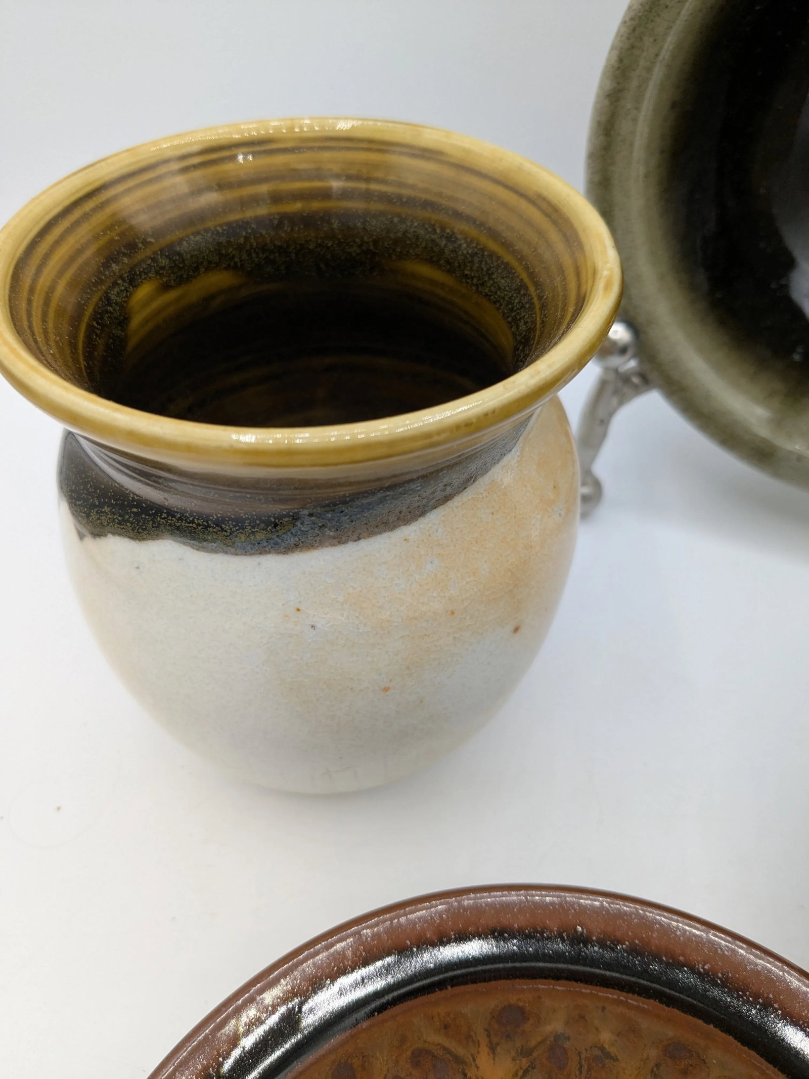 Mid 20th Century Group of 4 Earth Toned Studio Pottery Dishes - 4
