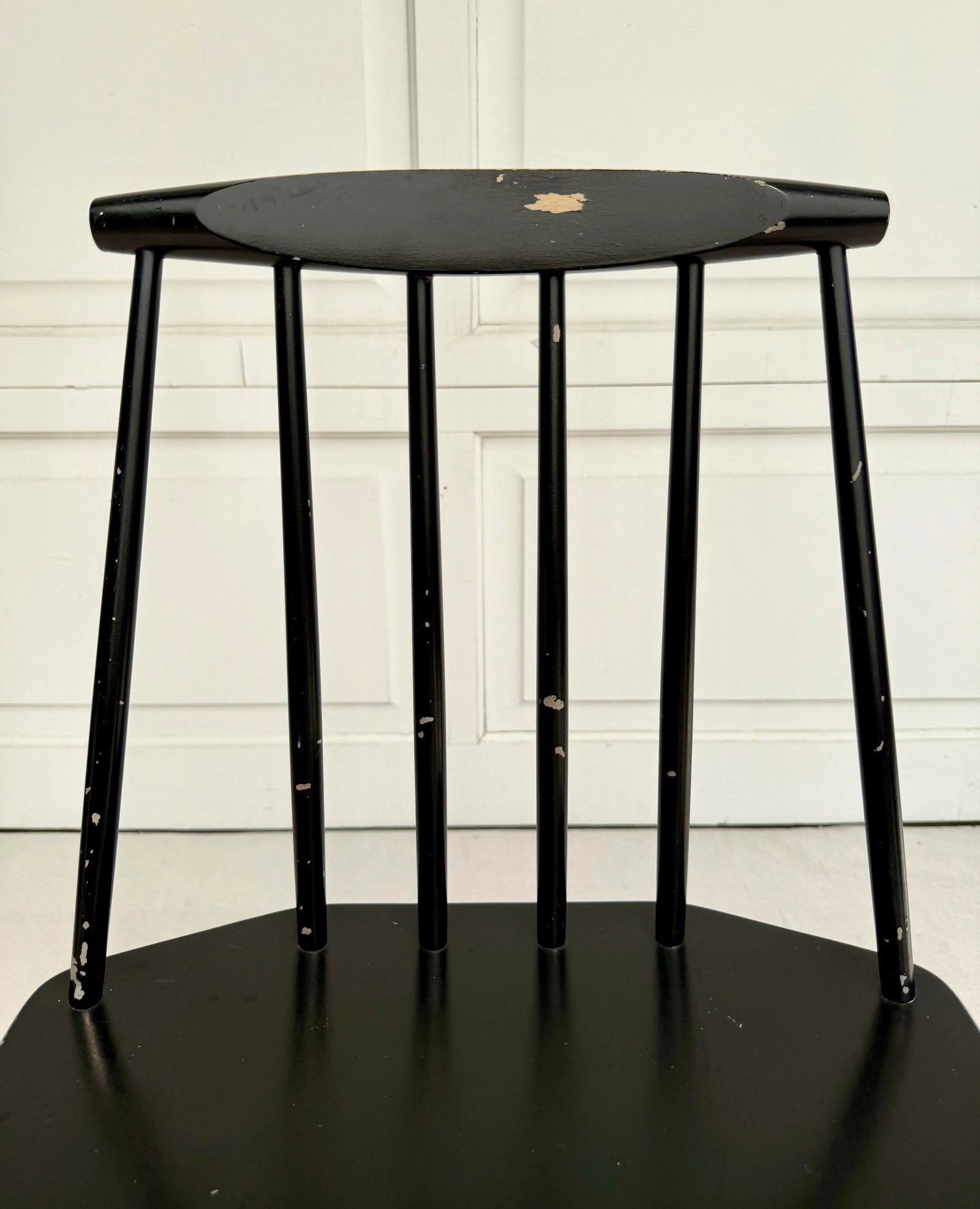 1960's Mid-Century Danish Modern Folke Palsson Model J77 Black Side Chair - 4