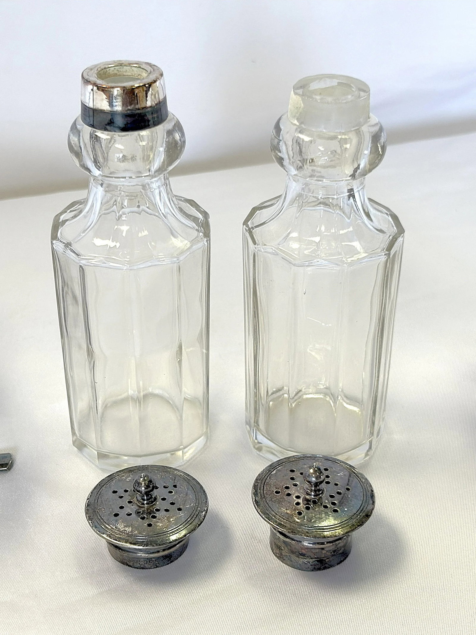 Vintage English Victorian Silverplate and Glass 11-Piece Cruet Caddy Set - 9