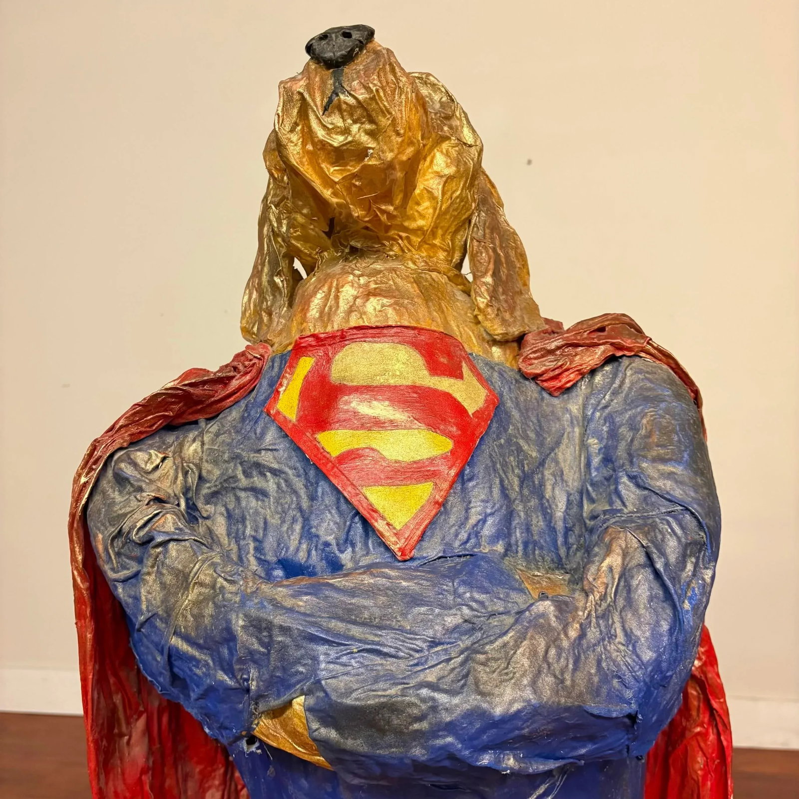 Superdog Paper Mâché Sculpture - Vintage Whimsical Decor - 10