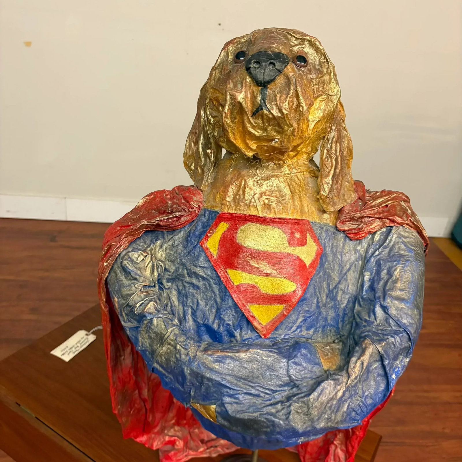 Superdog Paper Mâché Sculpture - Vintage Whimsical Decor - 4