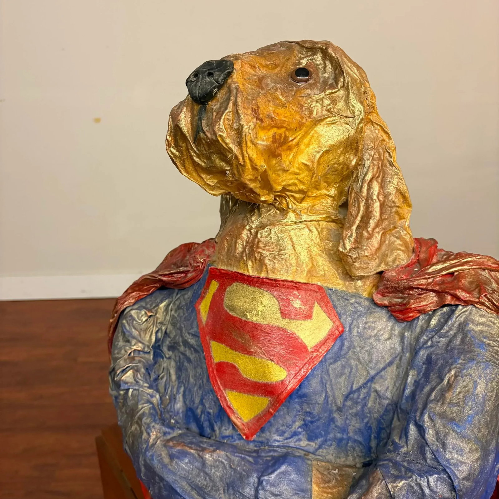 Superdog Paper Mâché Sculpture - Vintage Whimsical Decor - 5