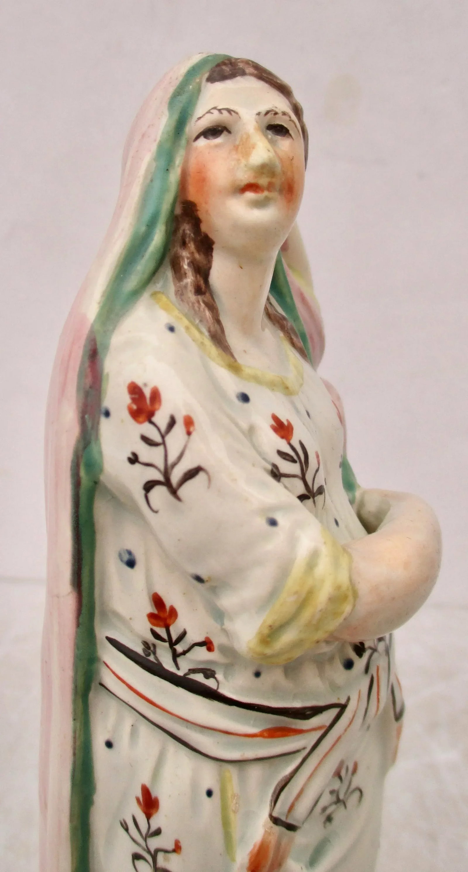 19th Century Staffordshire Pearlware Neoclassical Figure, Hope With an Anchor - 3