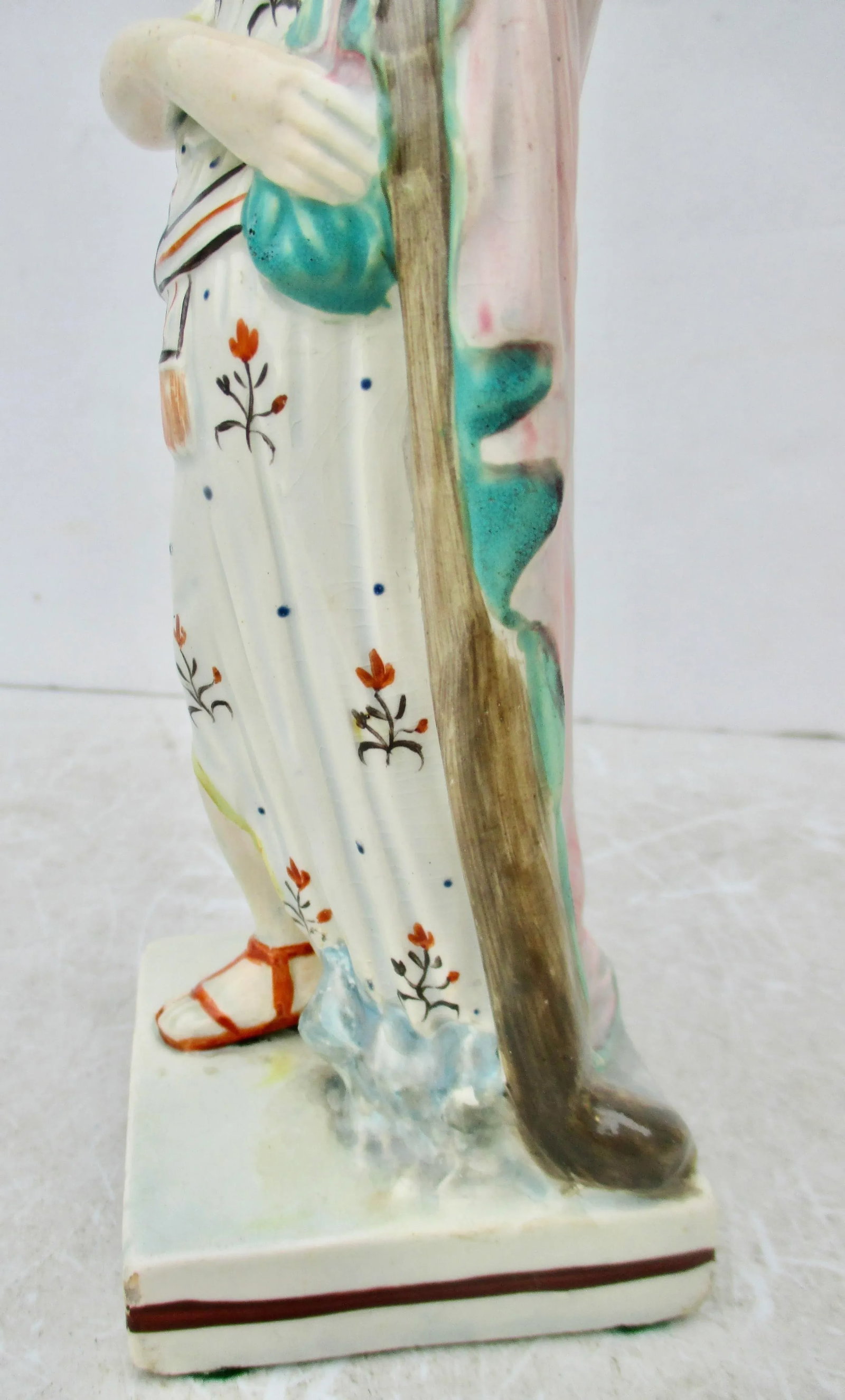 19th Century Staffordshire Pearlware Neoclassical Figure, Hope With an Anchor - 8
