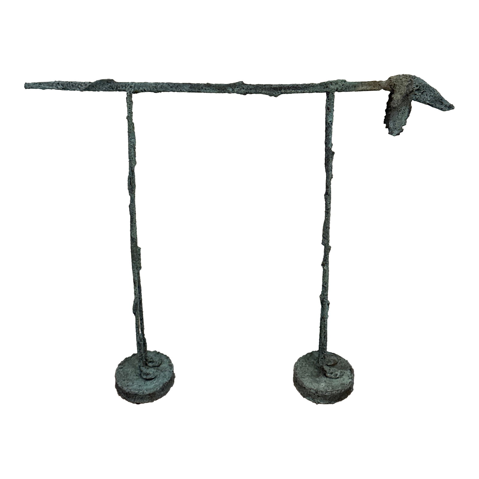 Early 21st Century Bronze Artist Made Abstract Brutalist Style Dog Sculpture: Beautiful Artist Made Bronze horse Sculpture that was Made by a local Atlanta artist, nice brass and bronze textured sculpture that has an awesome verdigris patina to it! Great size and look to them,