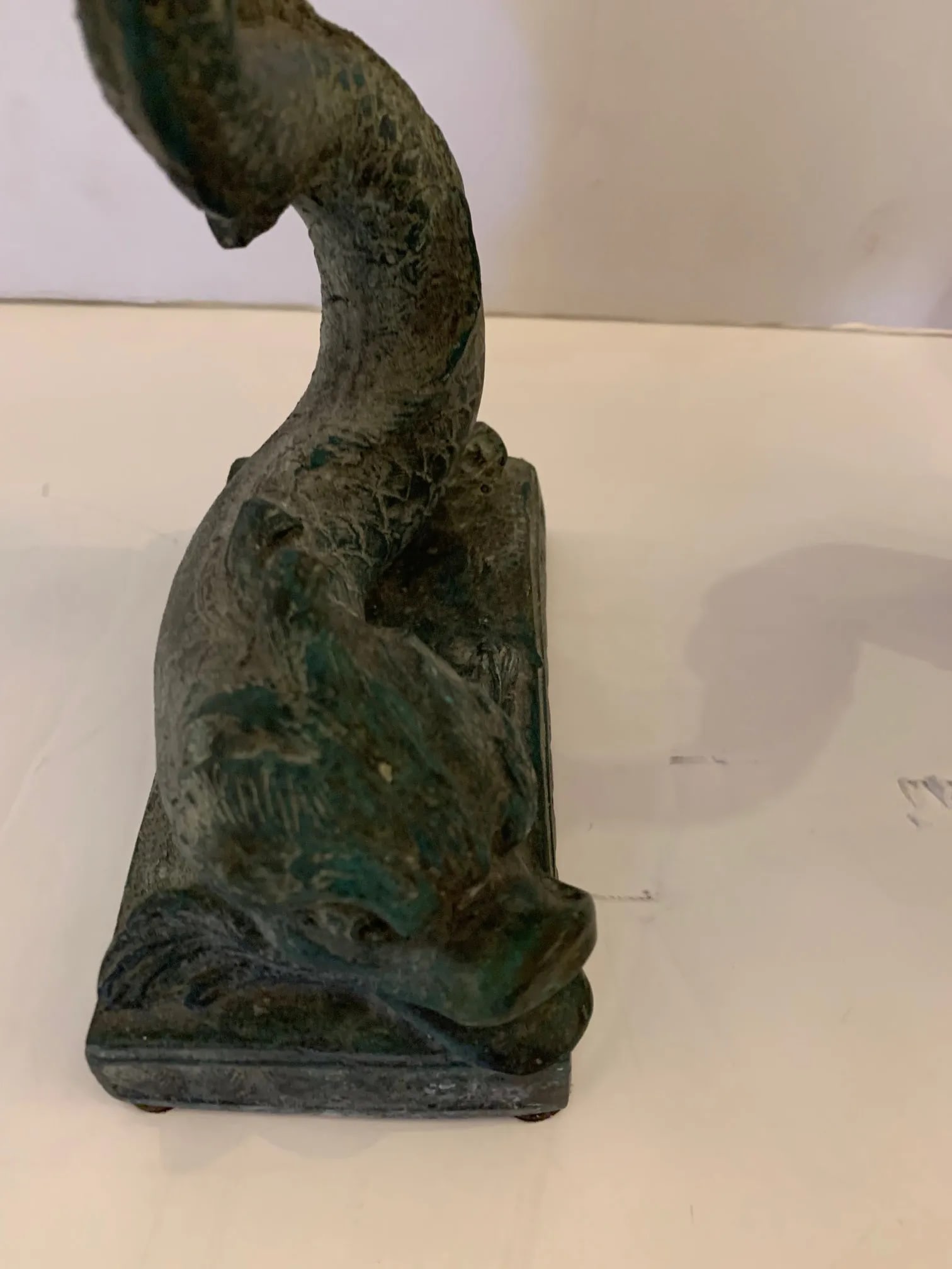 Lead Dolphin Motife Compotes -A Pair - 12