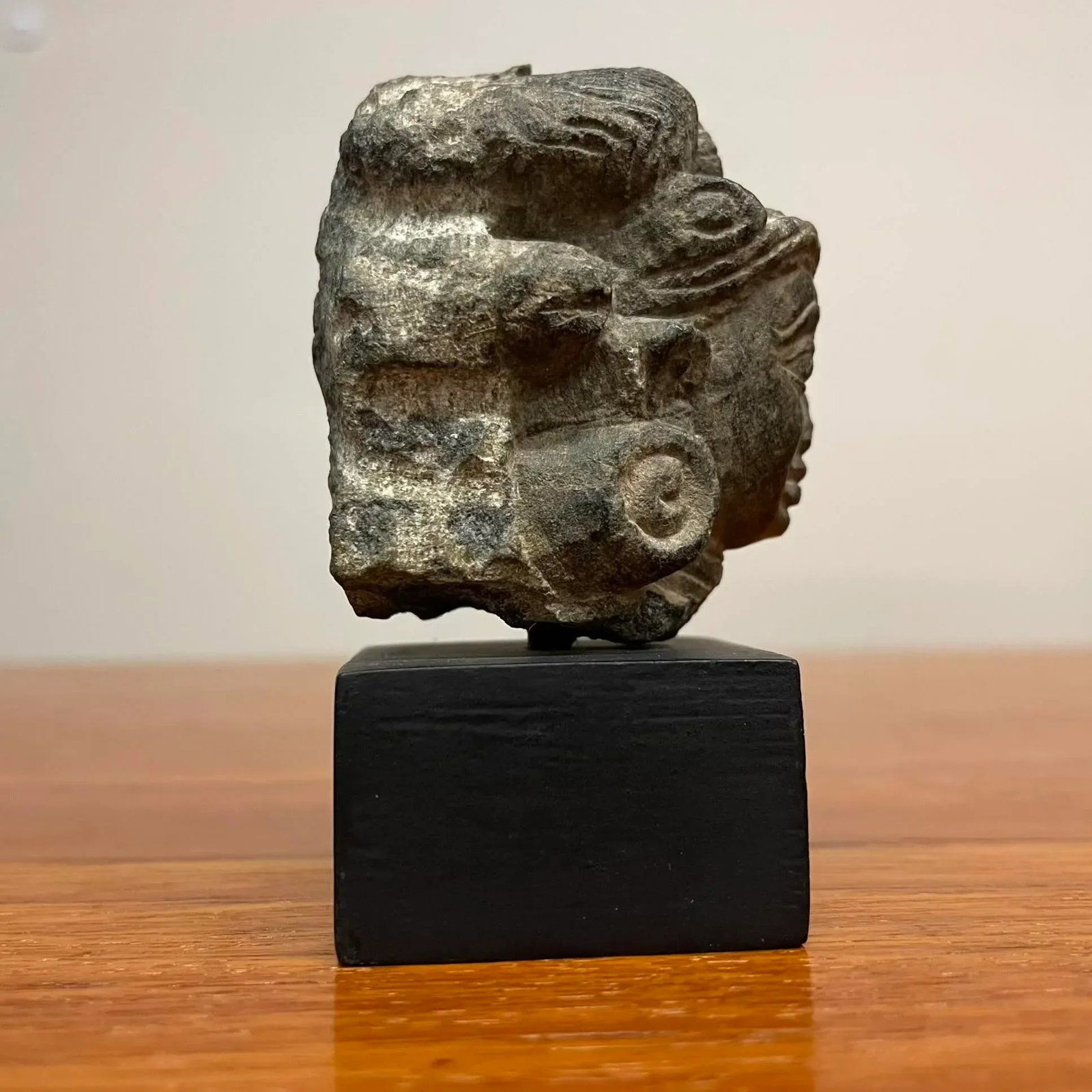 Petite 12th Century Nepalese Temple Fragment Sculpture on Stand - 9