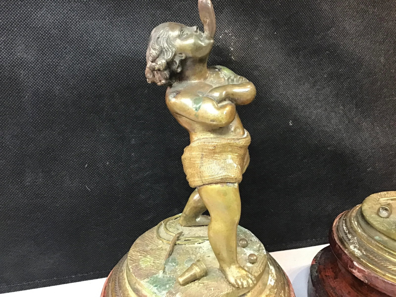 Late 19th Century Continental Bronze Boy Acrobat Candleholders- a Pair - 5