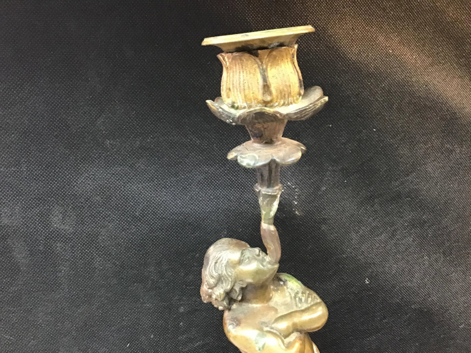 Late 19th Century Continental Bronze Boy Acrobat Candleholders- a Pair - 6