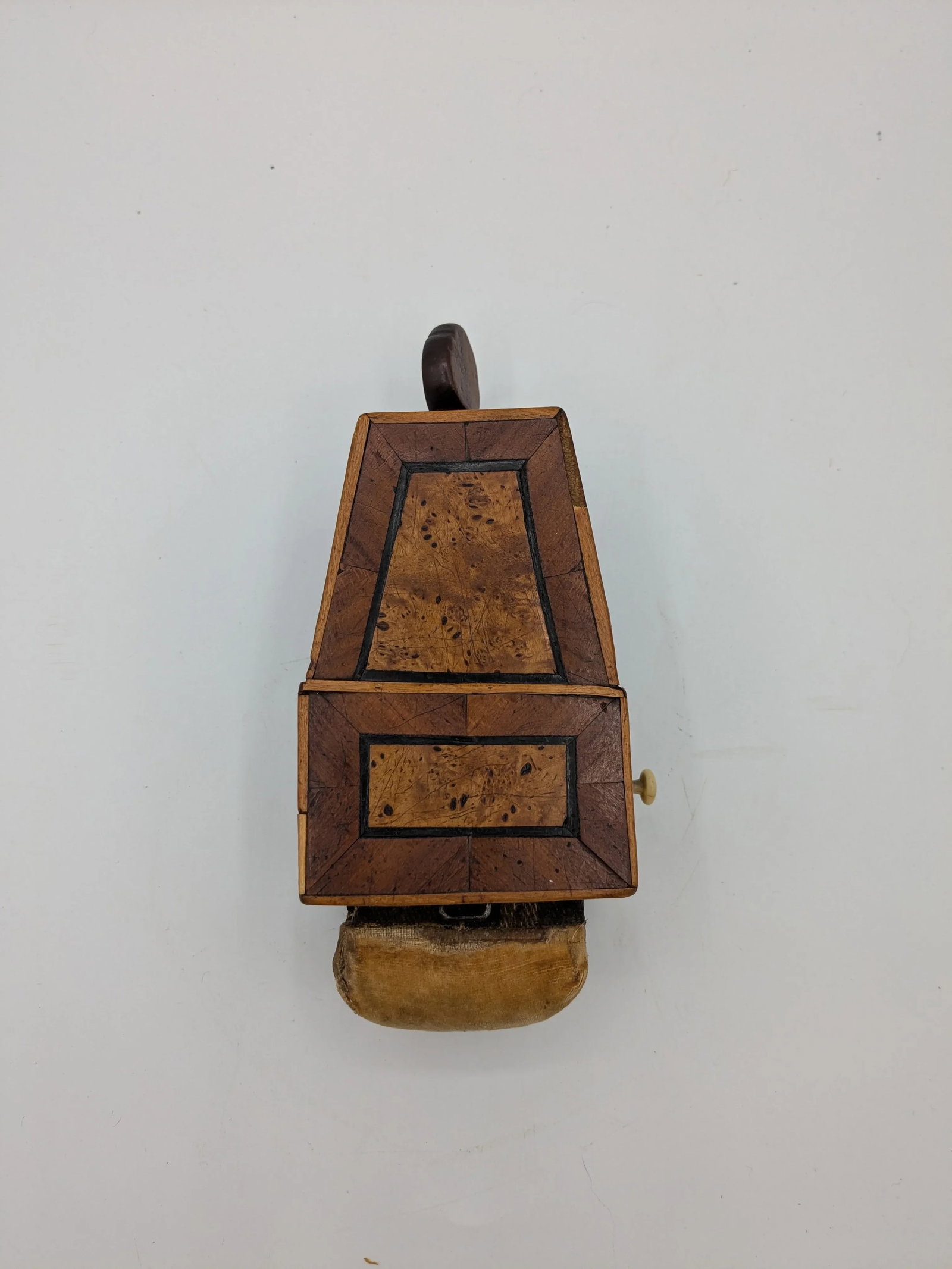 Victorian Bird's-Eye Maple Sewing Clamp Pin Cushion With Drawer | 19th Century Antique Sewing Bird - 13