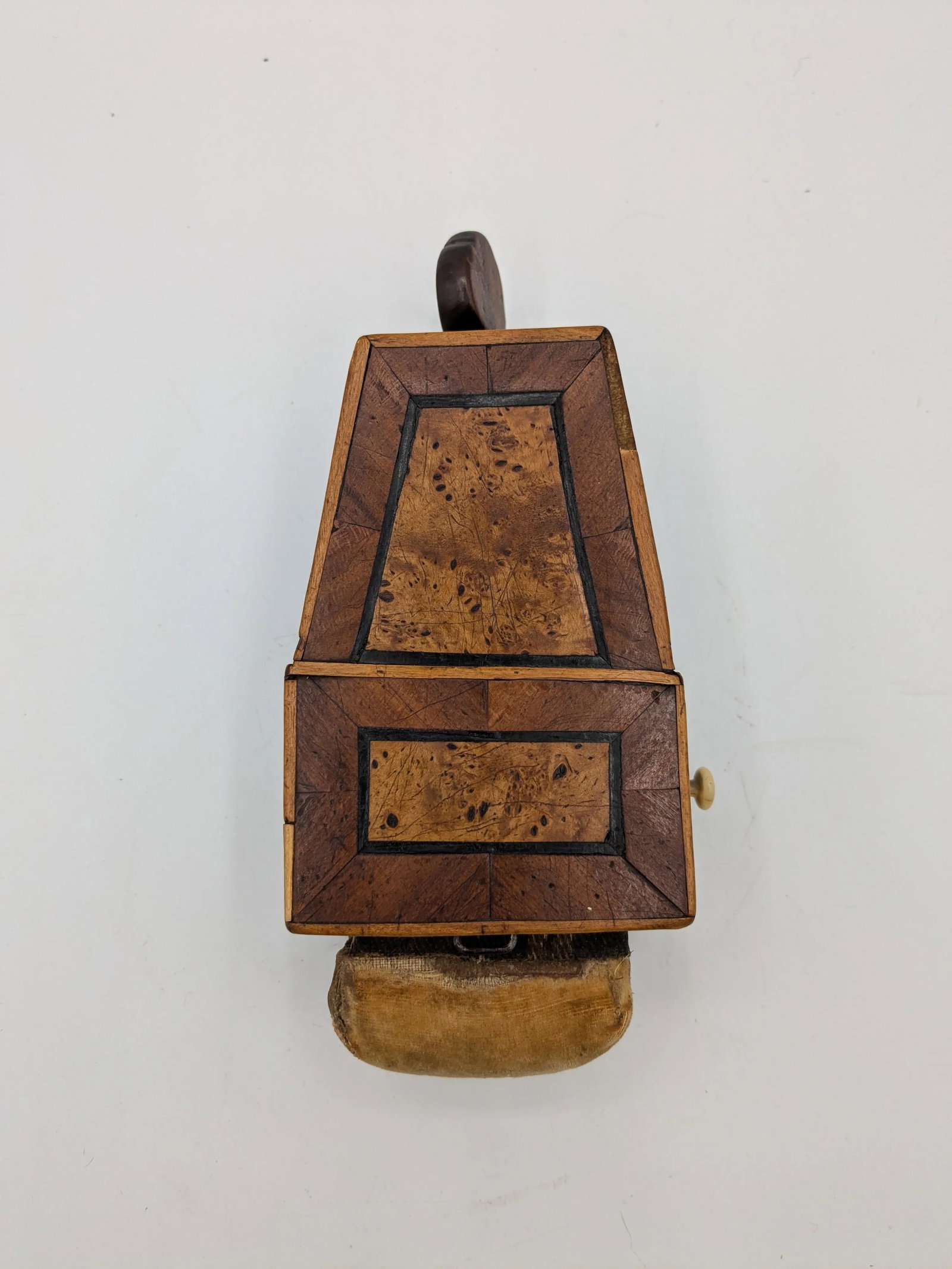 Victorian Bird's-Eye Maple Sewing Clamp Pin Cushion With Drawer | 19th Century Antique Sewing Bird - 14