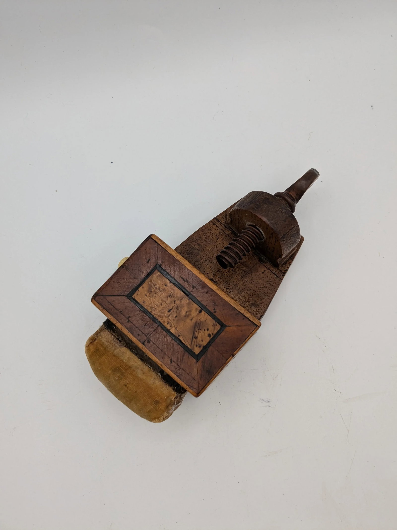 Victorian Bird's-Eye Maple Sewing Clamp Pin Cushion With Drawer | 19th Century Antique Sewing Bird - 3