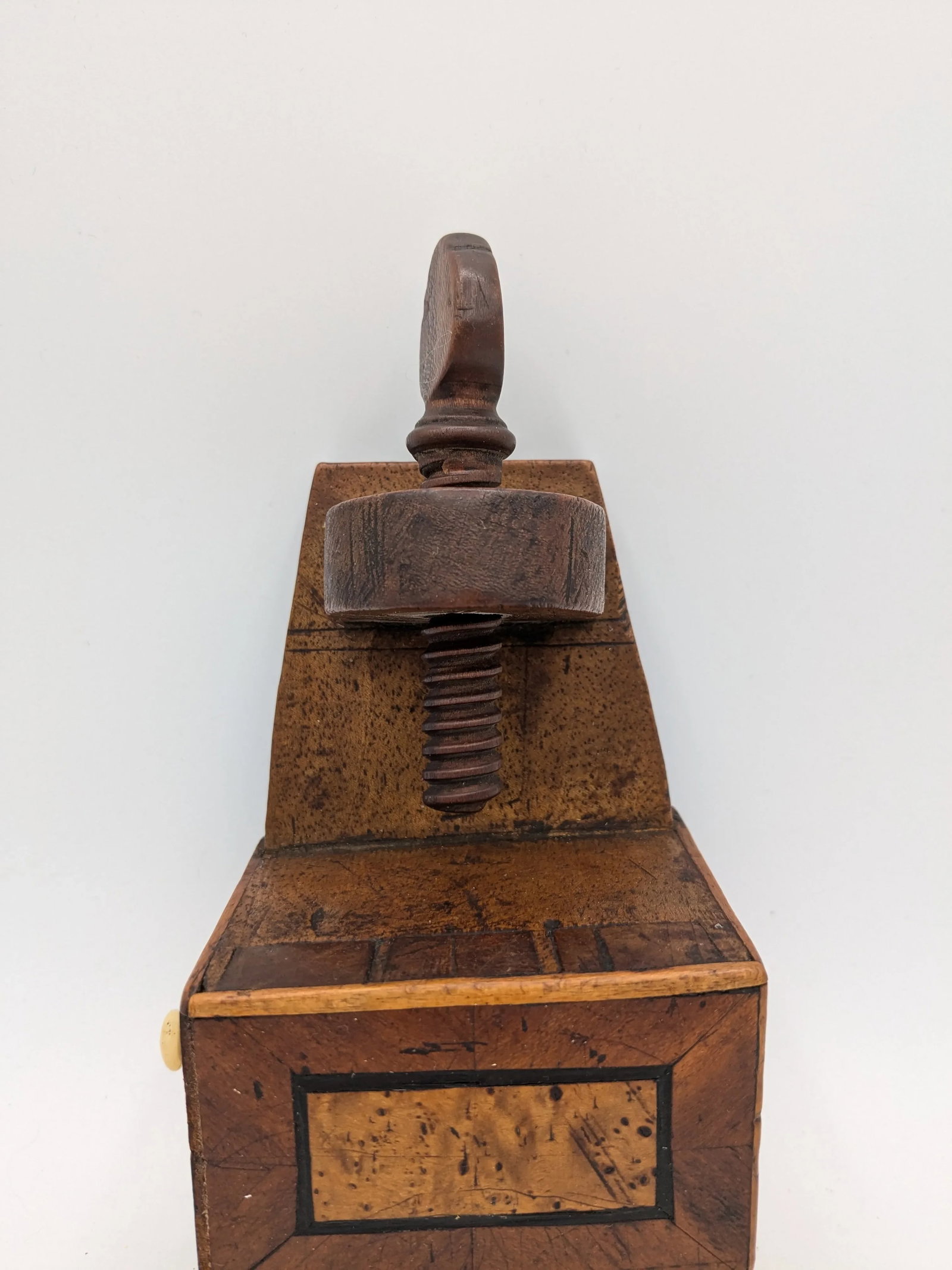 Victorian Bird's-Eye Maple Sewing Clamp Pin Cushion With Drawer | 19th Century Antique Sewing Bird - 5
