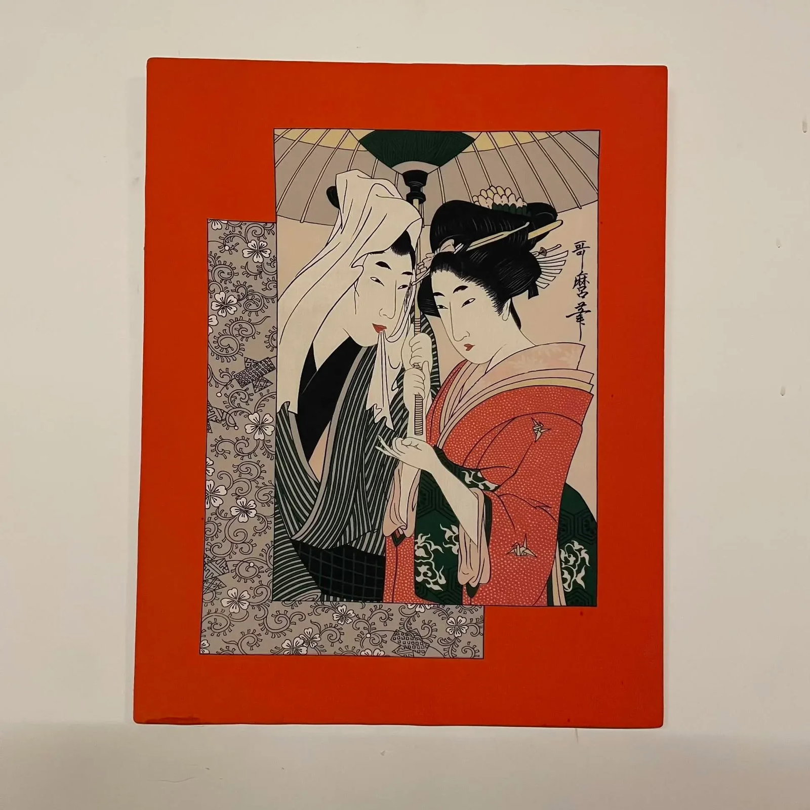 Japanese Silk Print on Board - 2