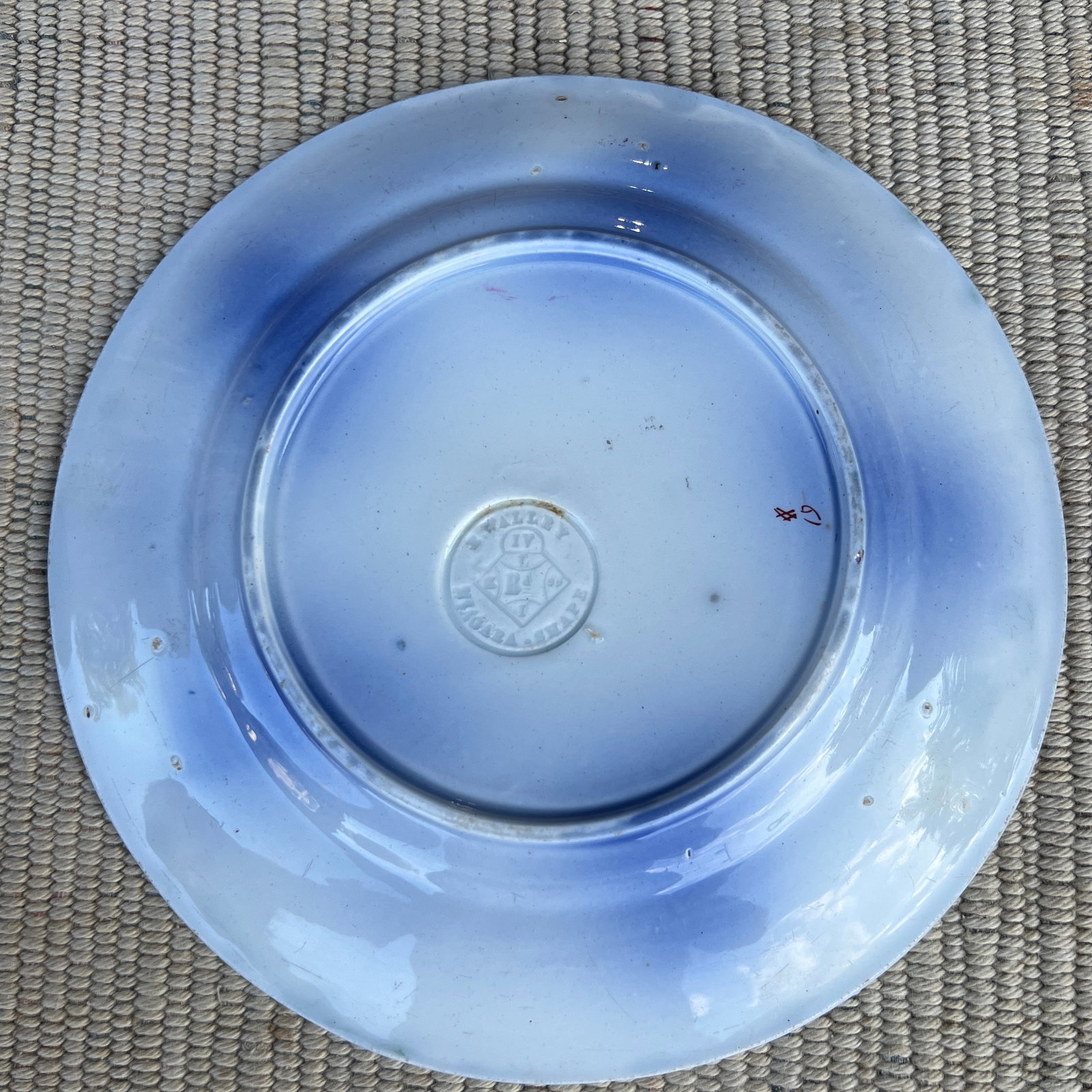 A Very Nice Antique Staffordshire Gaudy Ironstone Flow Blue Plate, Circa 1850's - 5
