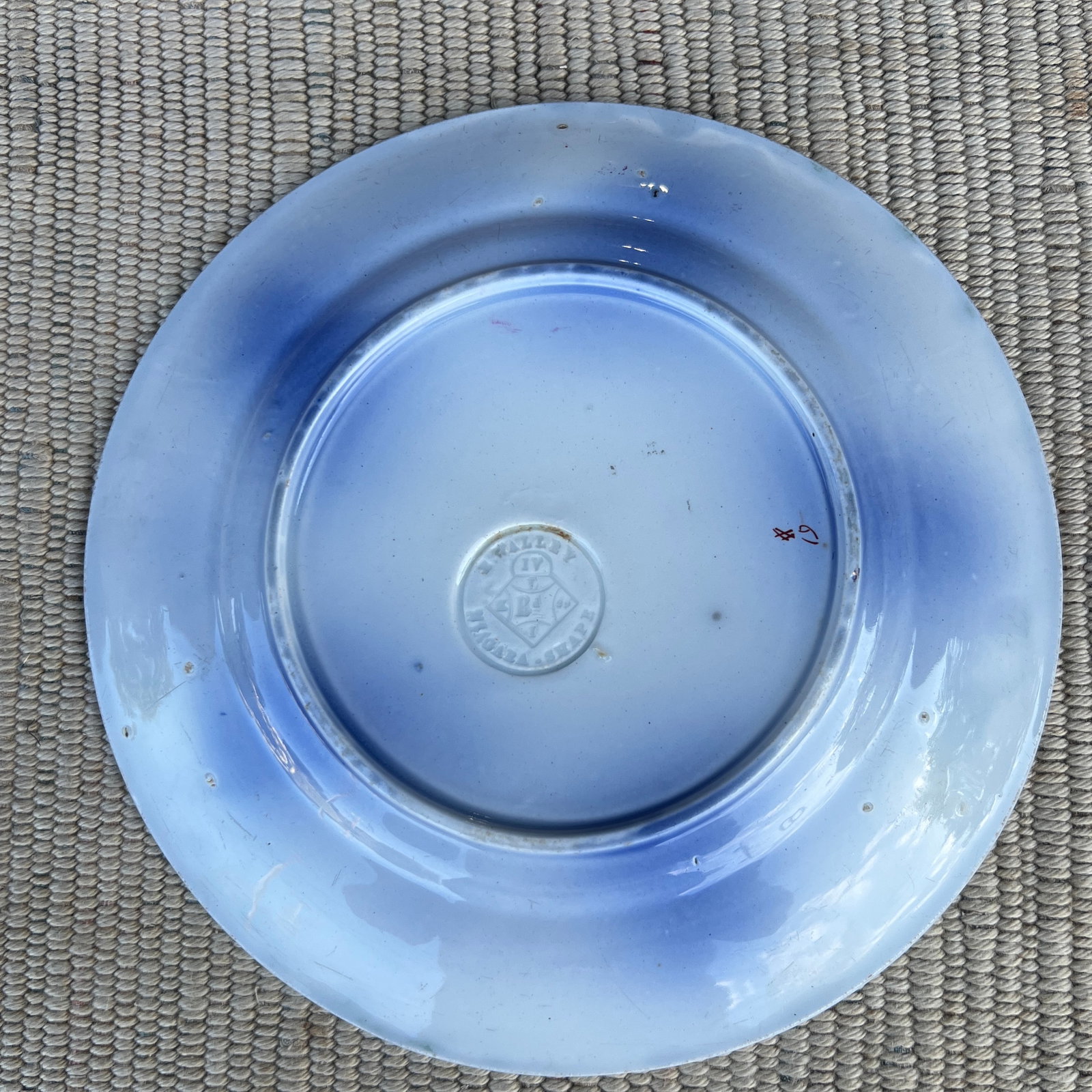 A Very Nice Antique Staffordshire Gaudy Ironstone Flow Blue Plate, Circa 1850's - 7