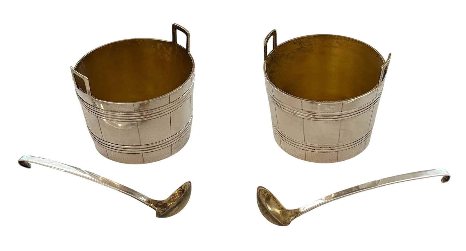 Tiffany & Co Antique Sterling Basket Form Salt Cellars With Spoons - 3