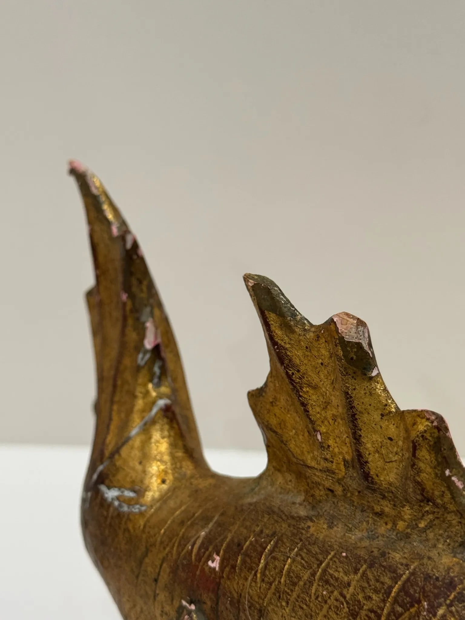 Pair of Vintage Oversized Hand-Carved Gilded Wooden Koi Fish - 11