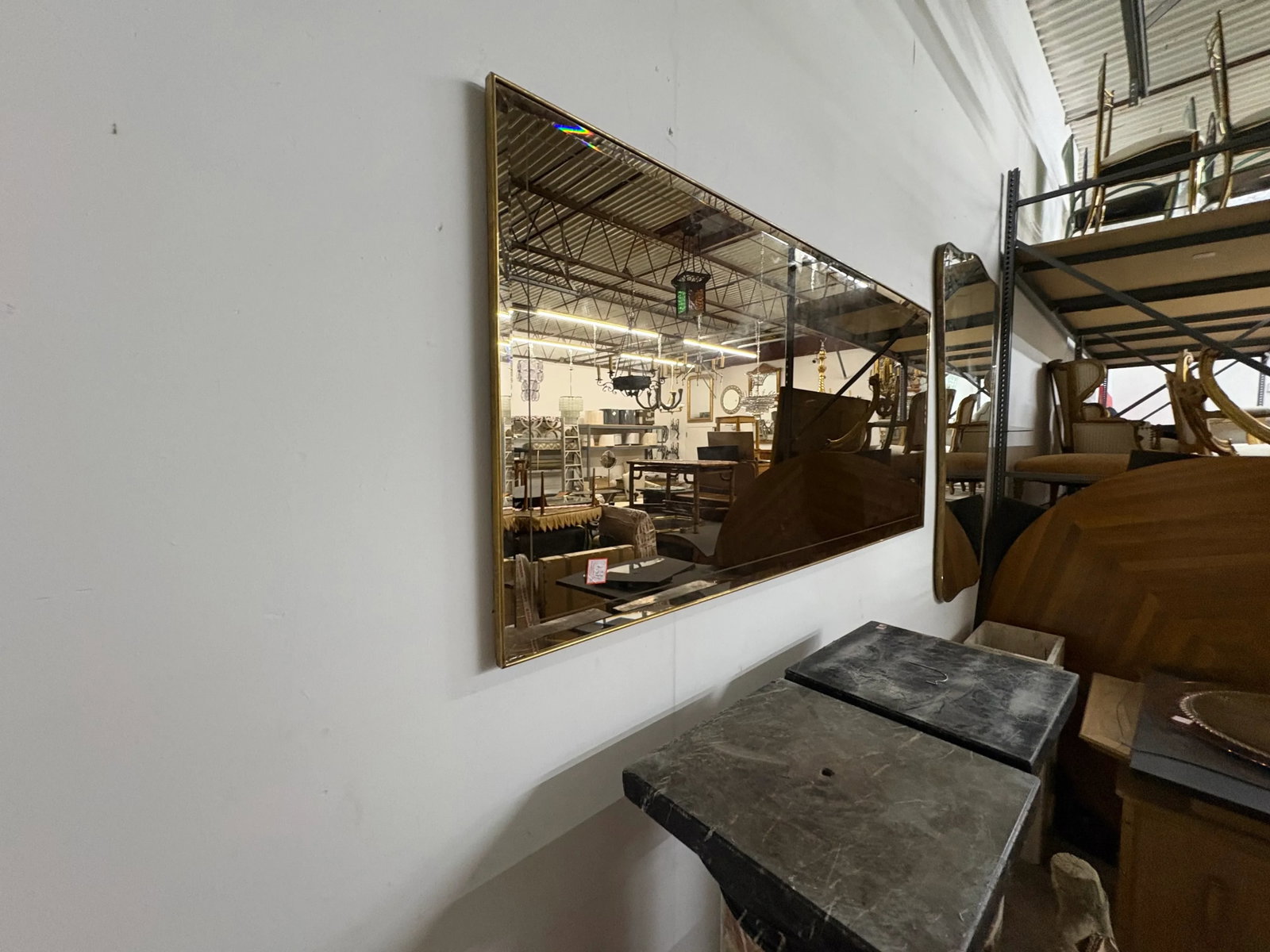 1960s Italian Modern Fontana Arte Style Beveled Mirror - 8