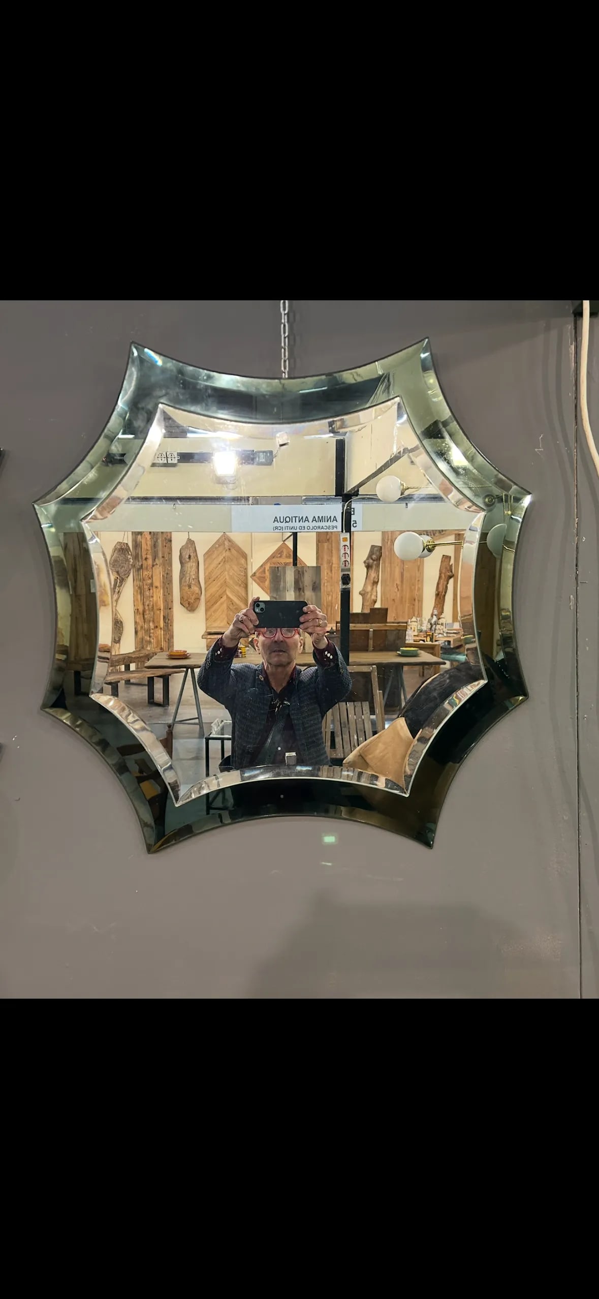 Italian Modern Fontana Arte Inspired Star Mirror - 2