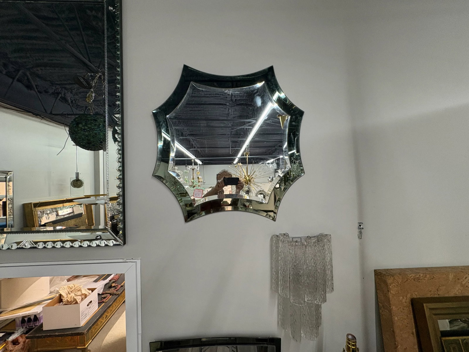 Italian Modern Fontana Arte Inspired Star Mirror - 3