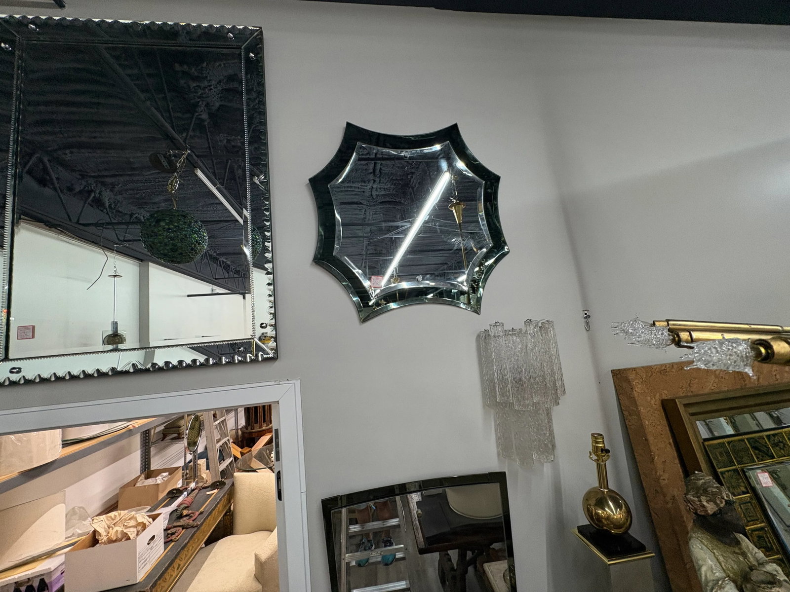 Italian Modern Fontana Arte Inspired Star Mirror - 4