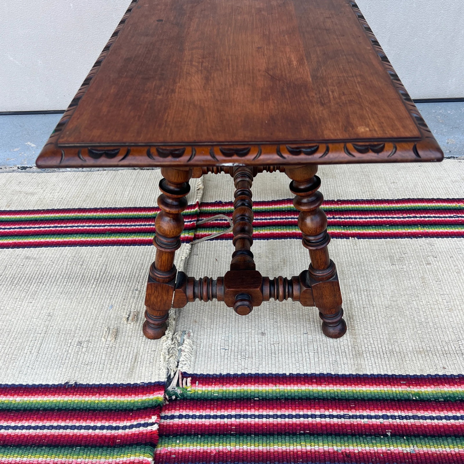Antique Walnut William and Mary Style Turned Leg Small Sized Side Table, Circa 1920's - 10