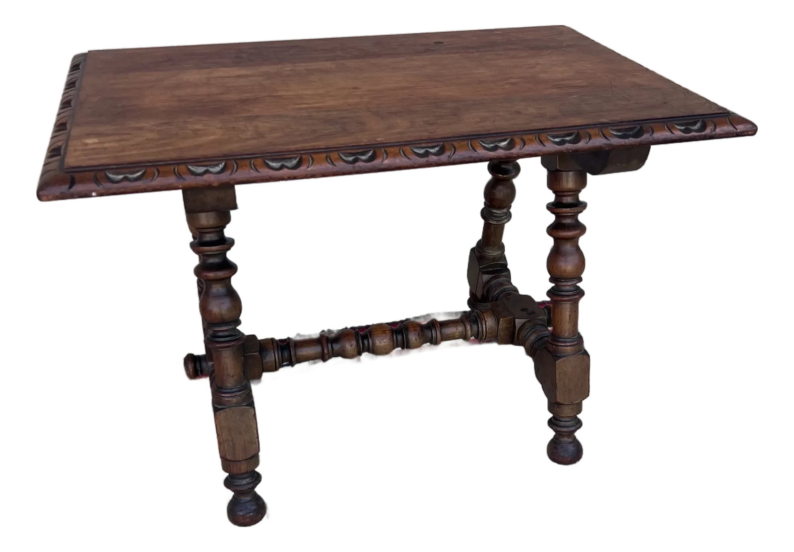 Antique Walnut William and Mary Style Turned Leg Small Sized Side Table, Circa 1920's (1 of 12)