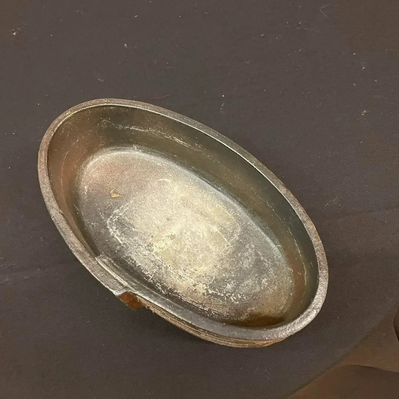 Oval Japanese Ikebana Planter, Footed Stoneware Vessel, Mid-20th Century - 14