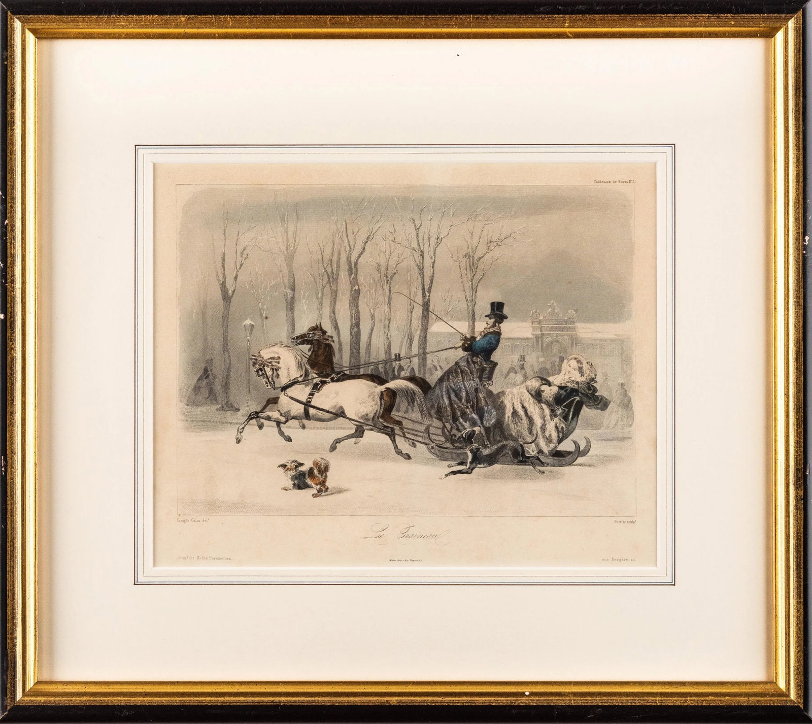 Framed Page From the Tableau De Paris No. 1: Le Craineau, Paris Page from the Tableau de Paris No. 1, Sleigh Ride in the Park A snapshot of a day in the life of"¦ ** perfect companion to Framed Page From the Tableau De Paris No. 3