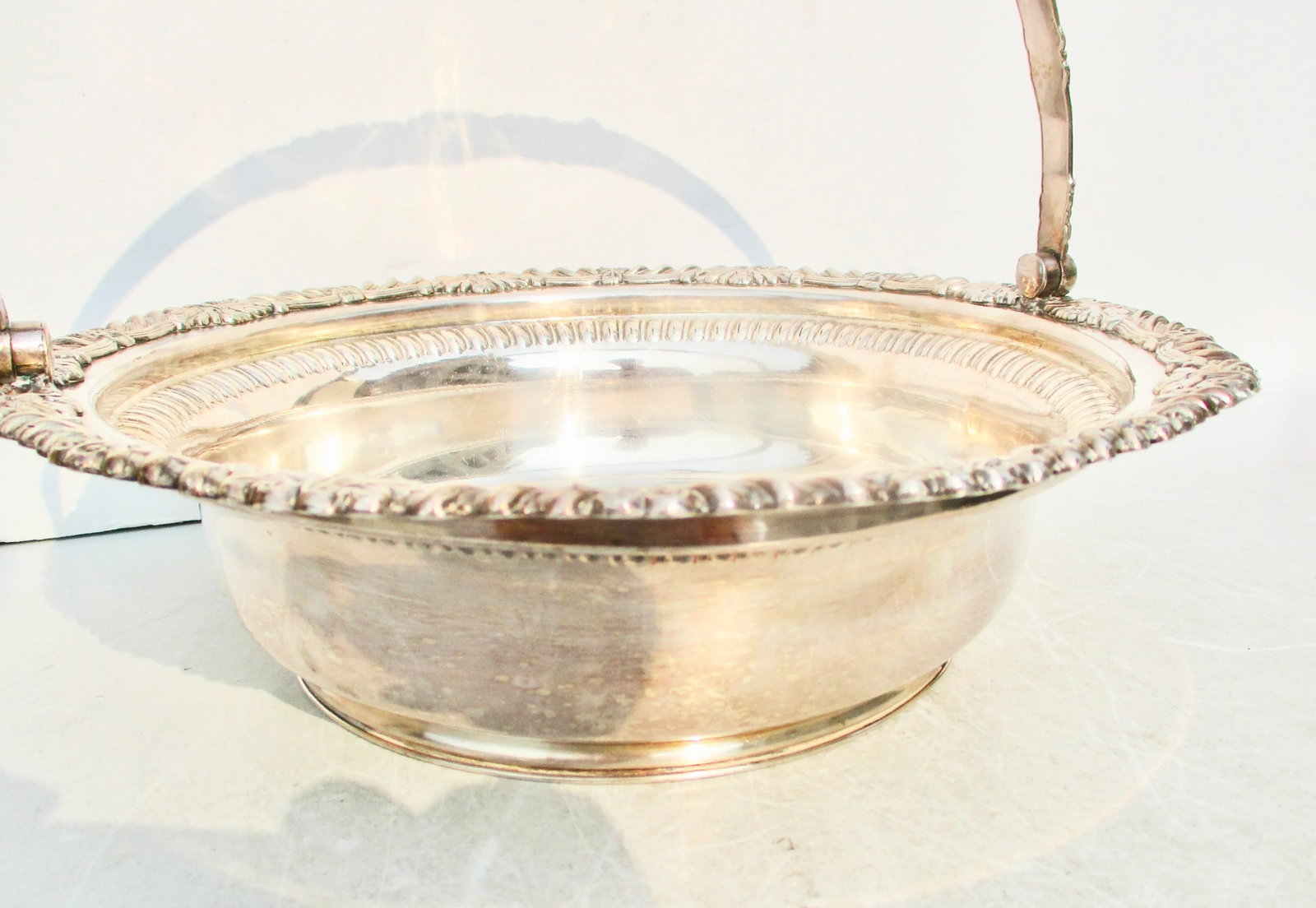 Antique Shefflield Plate Swing Handle Basket - 2