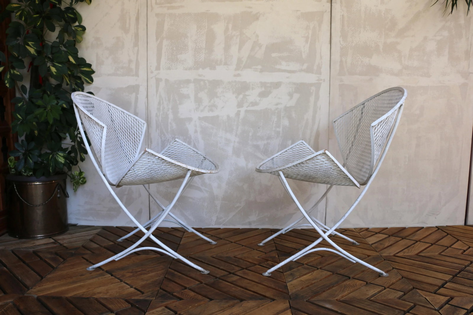 Mid-Century Pair of Wrought Iron Patio Chairs by Maurizio Tempestini for Salterini - 3