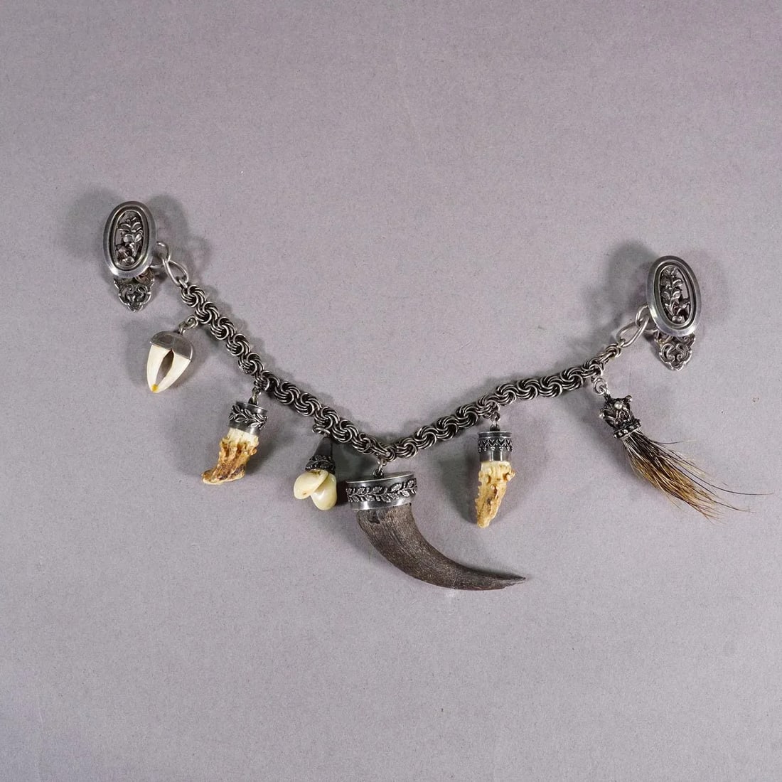 Vintage Bavarian Traditional Costume Jewelry Charivari With Hunting Pendants - 2