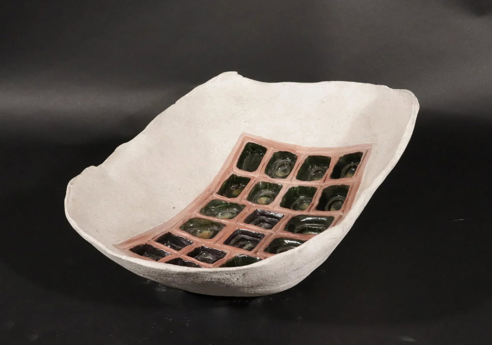 American Stoneware Pottery Rectangular Bowl With Box of Chocolate Design - 2