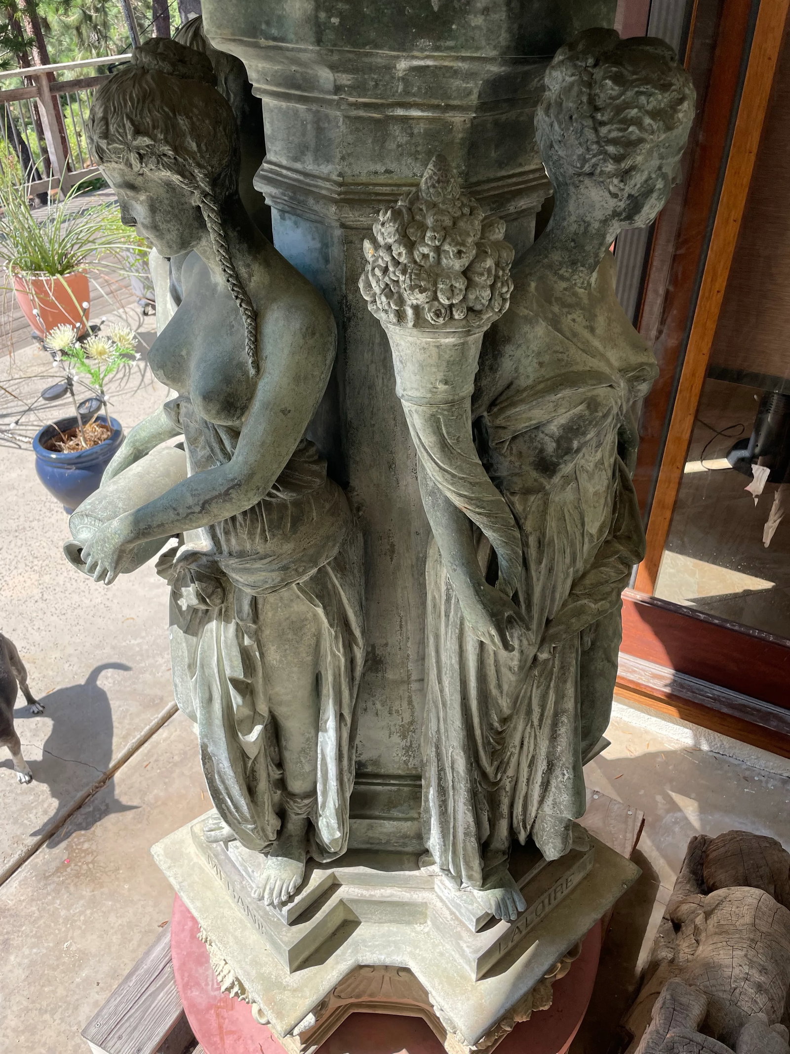 Monumental Neoclassical-Style Patinated Bronze Garden Fountain by S. Kelian - 12
