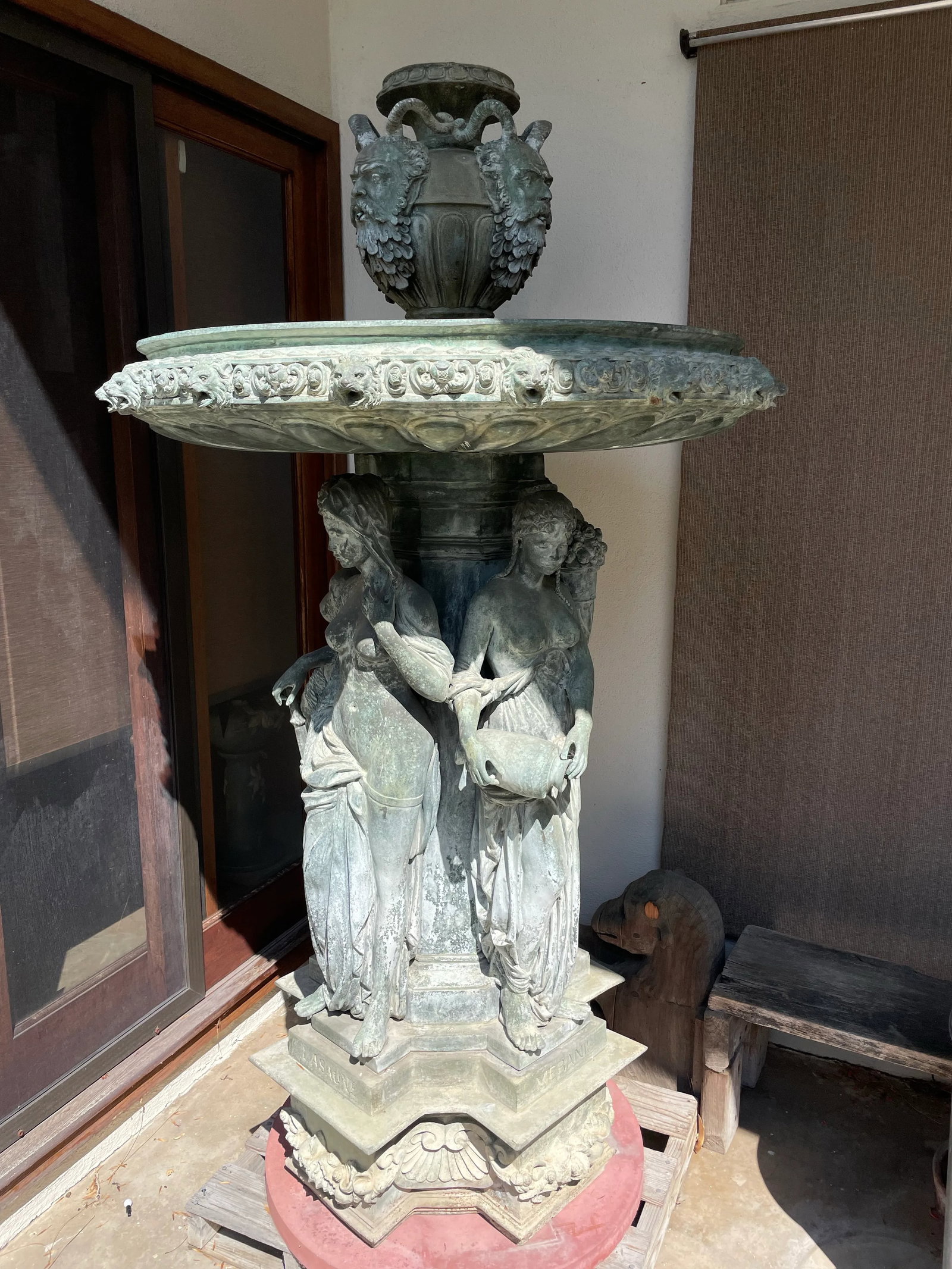Monumental Neoclassical-Style Patinated Bronze Garden Fountain by S. Kelian - 2